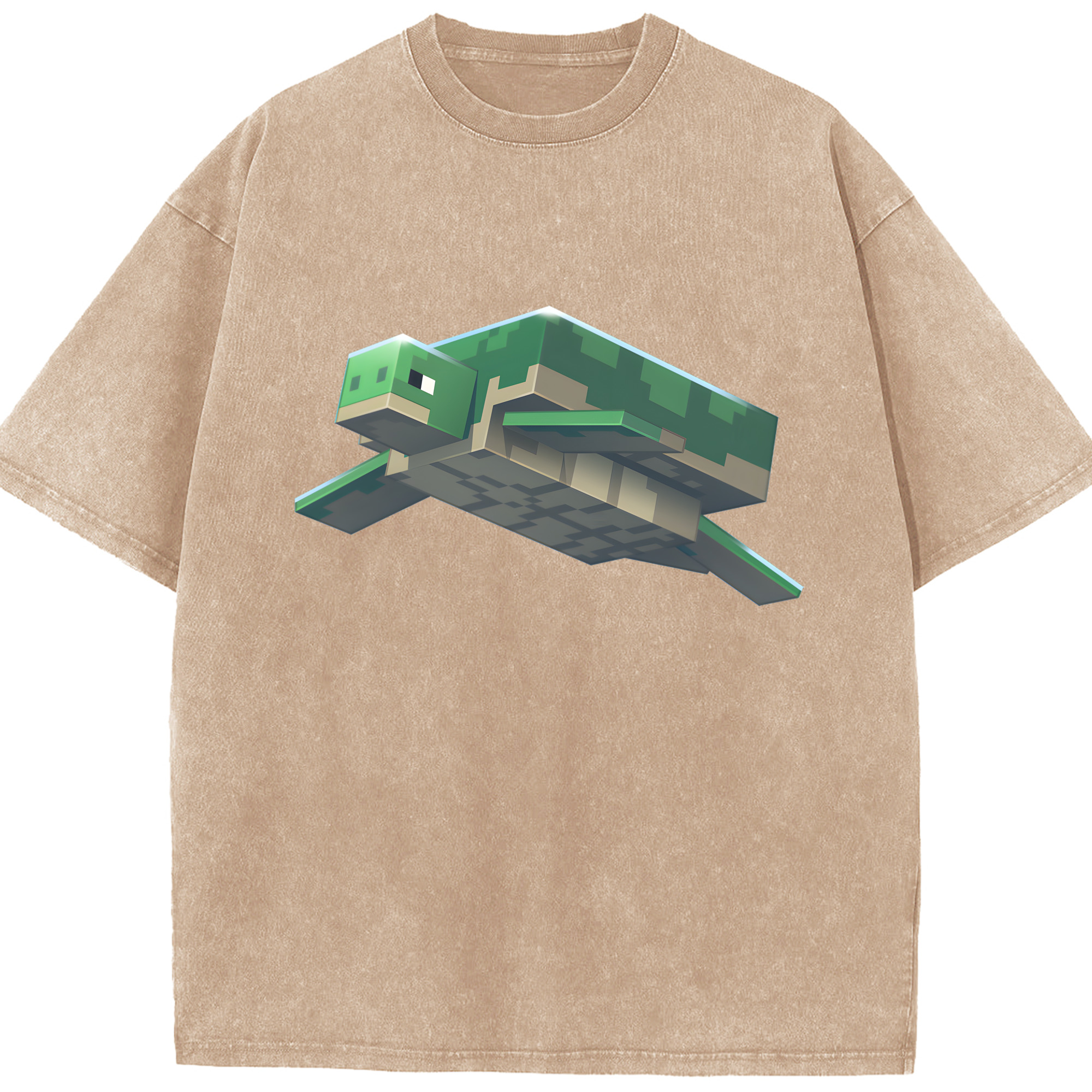 （画像用） マインクラフト ブロックの世界 Minecraft MC Block world 綿100% ヴィンテージ風 半袖Tシャツ（フロントプリント）