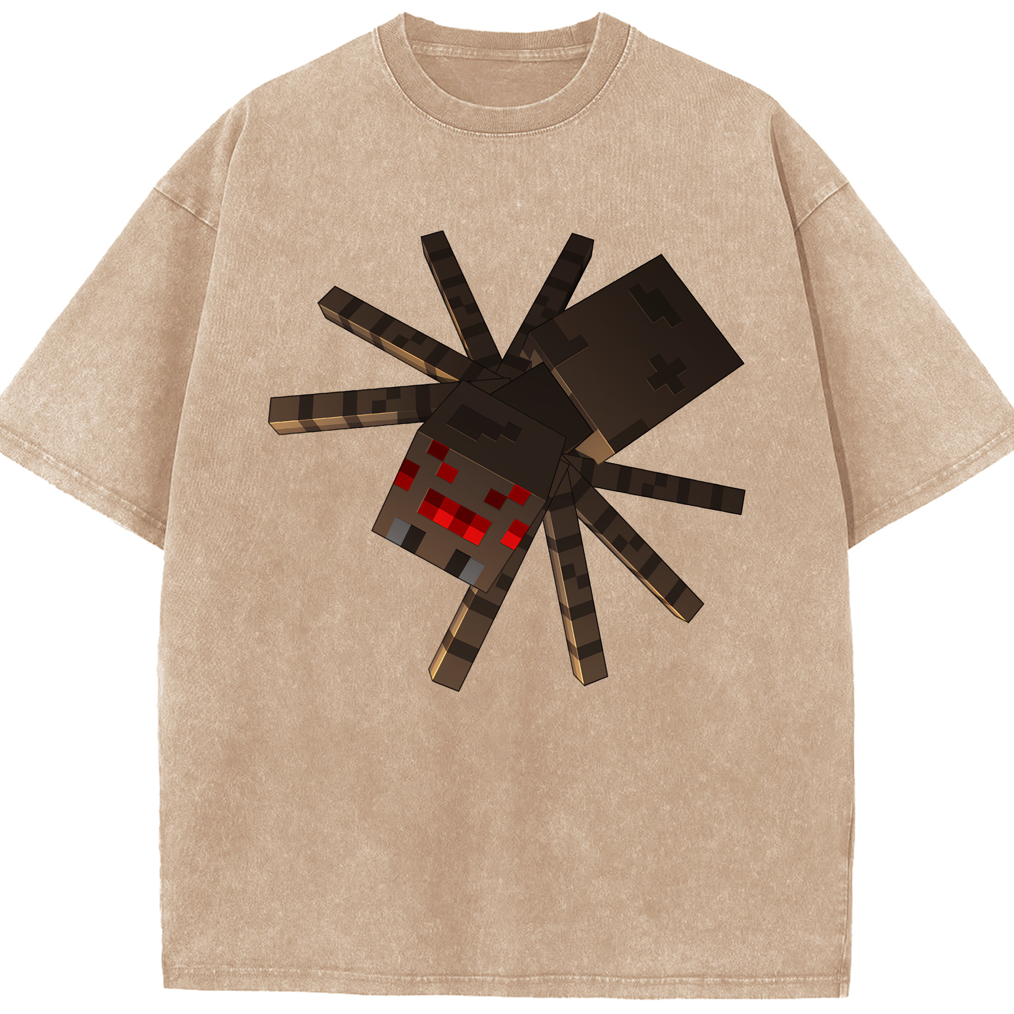 （画像用） マインクラフト ブロックの世界 Minecraft MC Block world 綿100% ヴィンテージ風 半袖Tシャツ（フロントプリント）