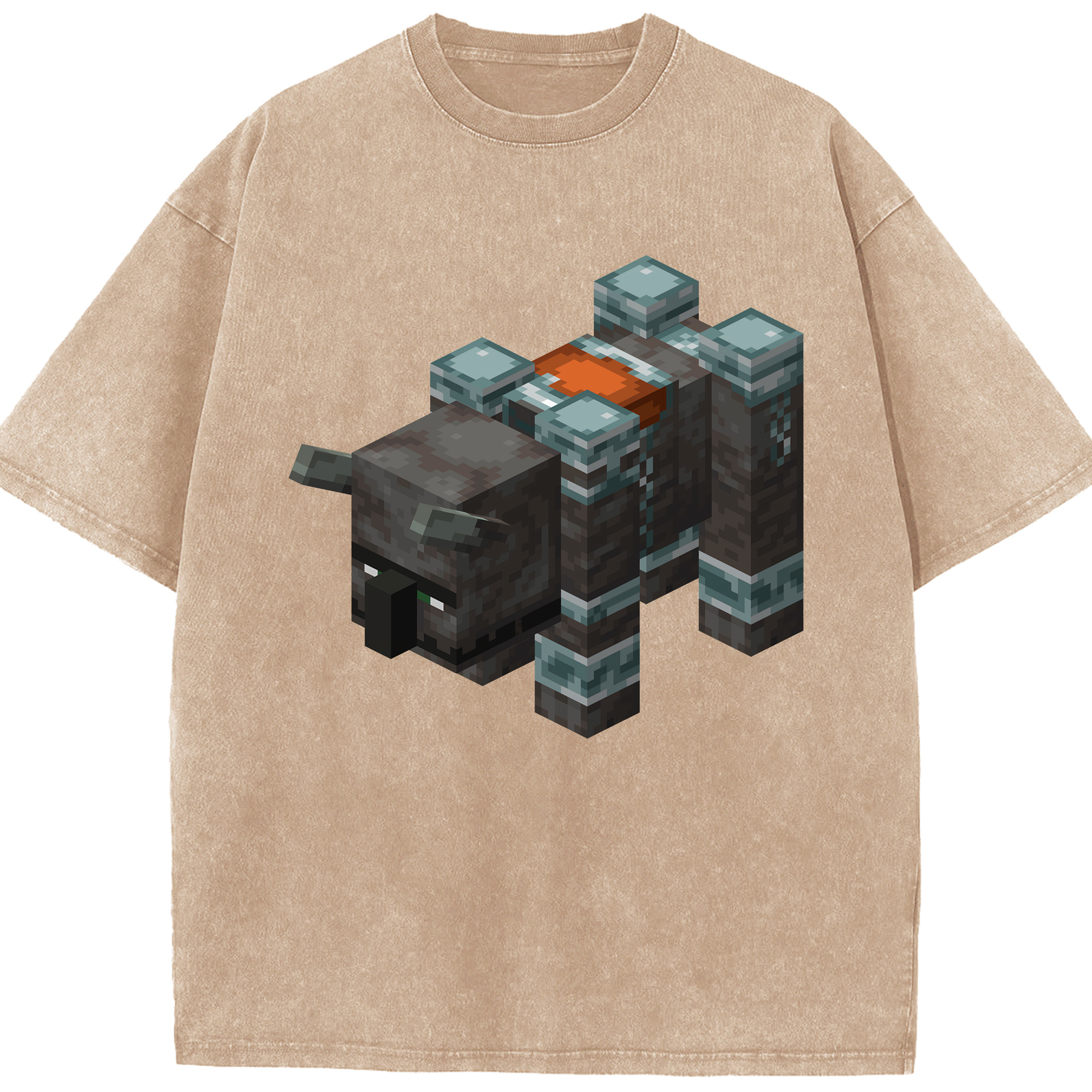 （画像用） マインクラフト ブロックの世界 Minecraft MC Block world 綿100% ヴィンテージ風 半袖Tシャツ（フロントプリント）