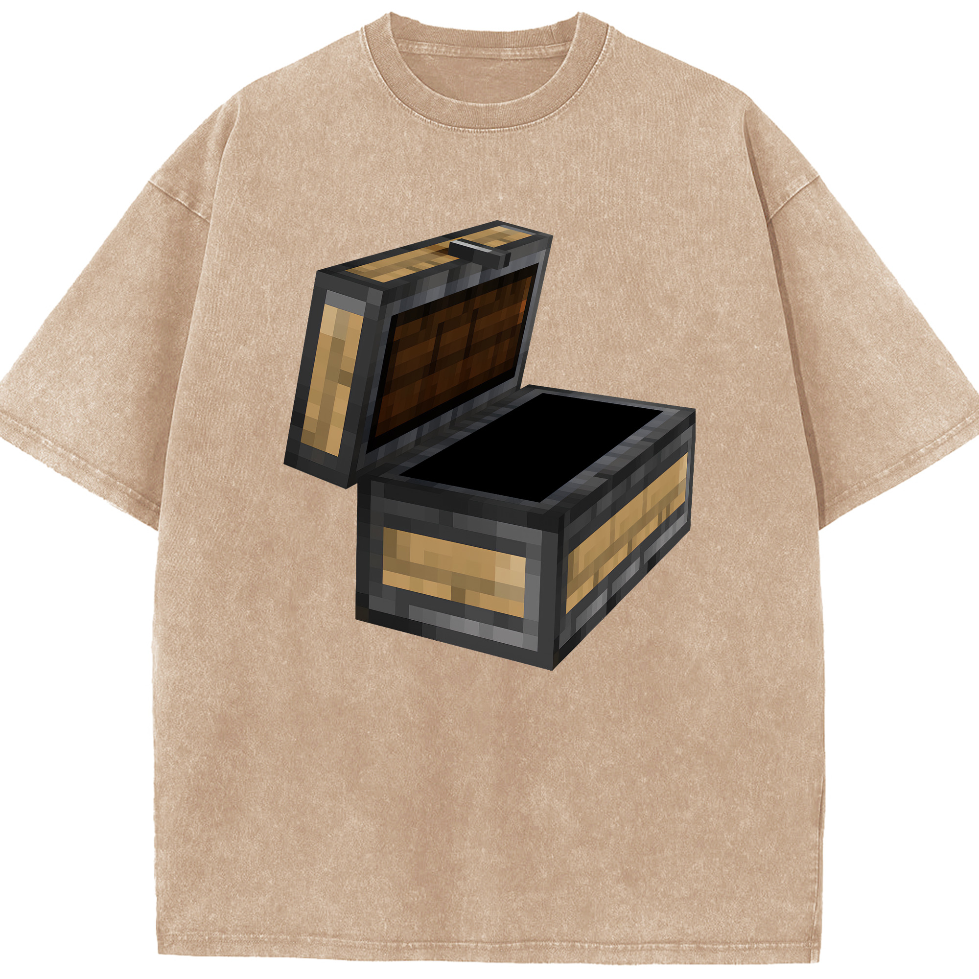 （画像用） マインクラフト ブロックの世界 Minecraft MC Block world 綿100% ヴィンテージ風 半袖Tシャツ（フロントプリント）