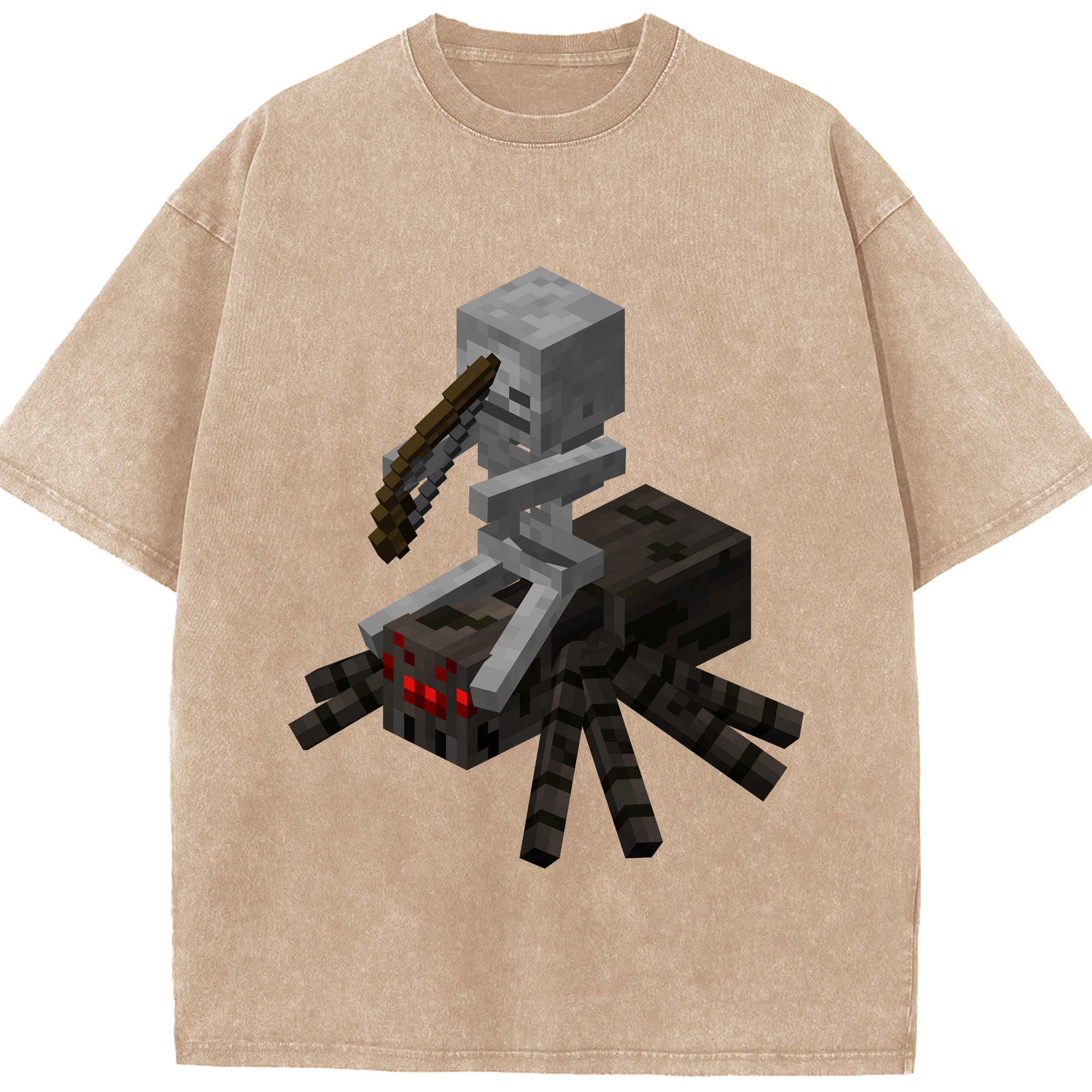 （画像用） マインクラフト ブロックの世界 Minecraft MC Block world 綿100% ヴィンテージ風 半袖Tシャツ（フロントプリント）