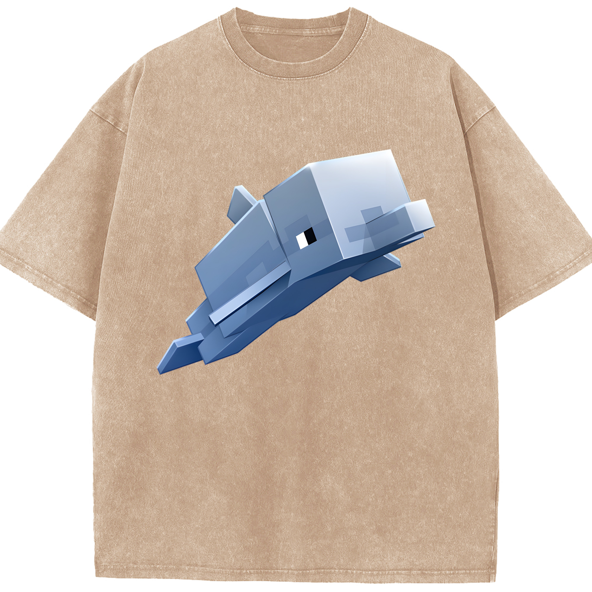 （画像用） マインクラフト ブロックの世界 Minecraft MC Block world 綿100% ヴィンテージ風 半袖Tシャツ（フロントプリント）