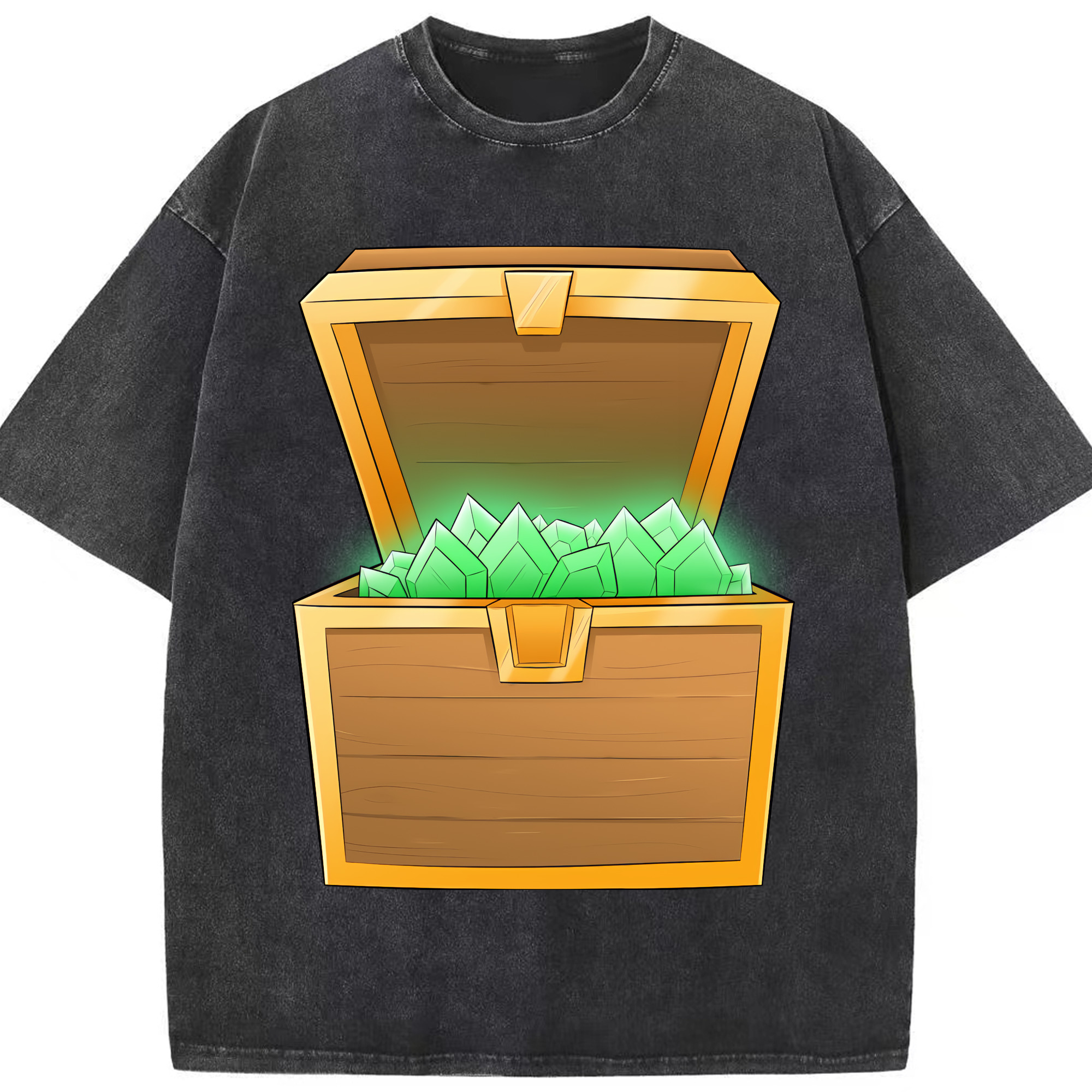 （画像用） マインクラフト ブロックの世界 Minecraft MC Block world 綿100% ヴィンテージ風 半袖Tシャツ（フロントプリント）