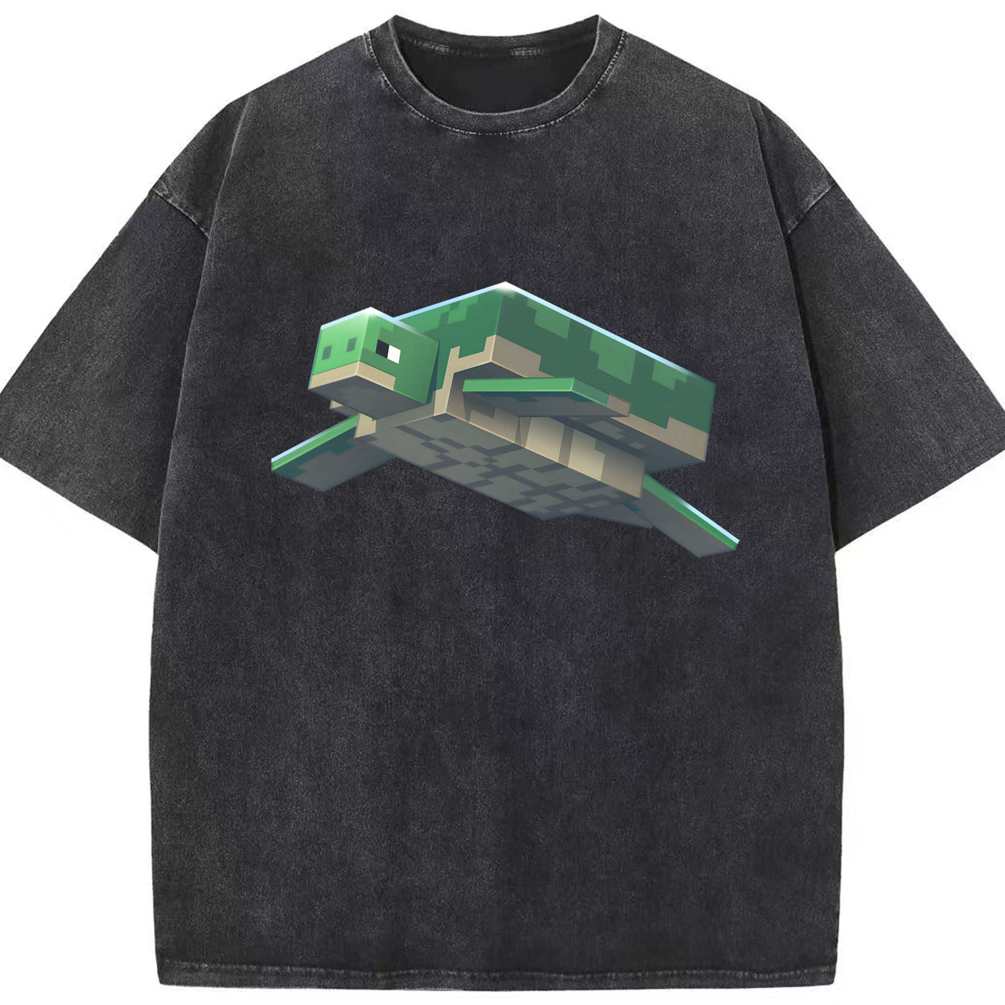 （画像用） マインクラフト ブロックの世界 Minecraft MC Block world 綿100% ヴィンテージ風 半袖Tシャツ（フロントプリント）