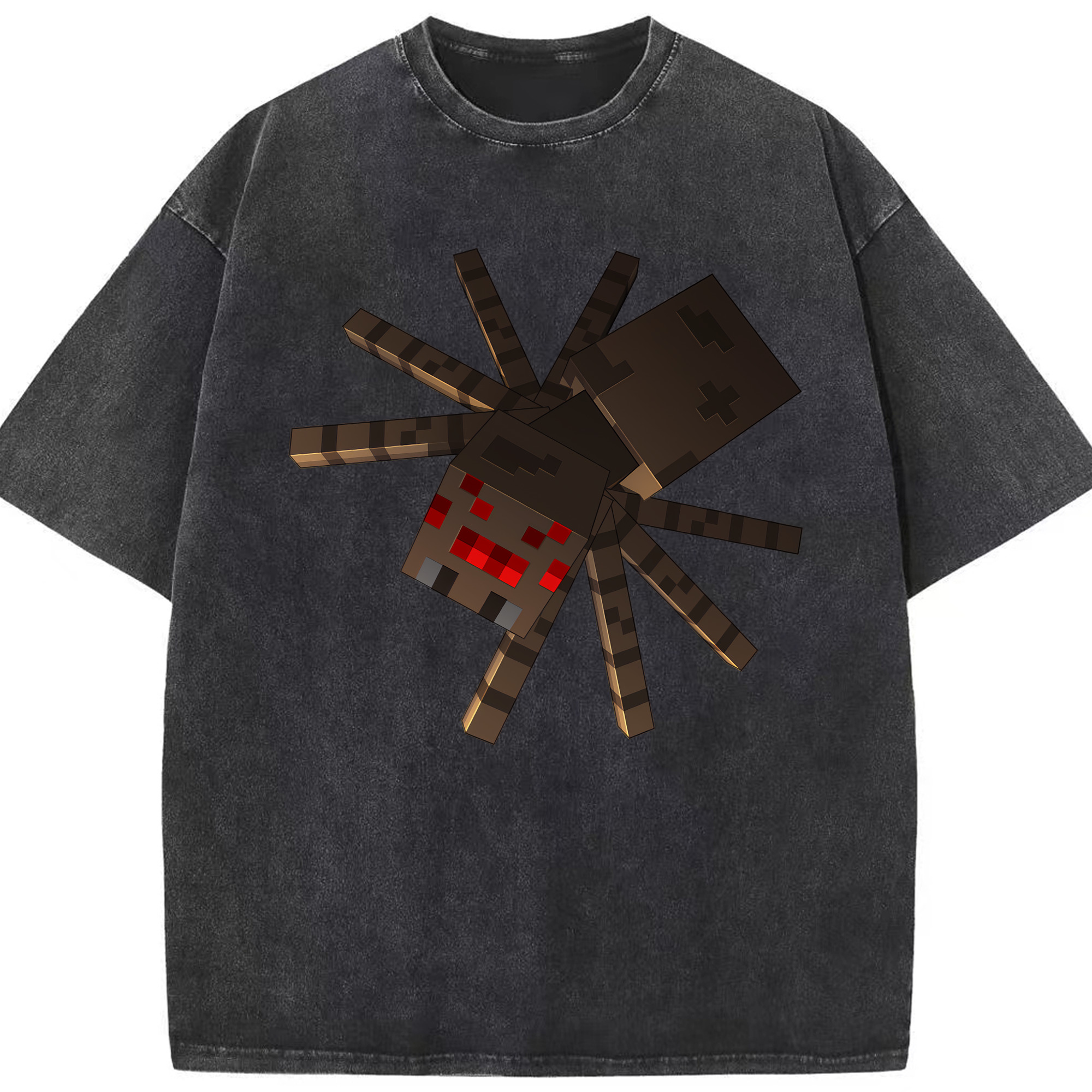 （画像用） マインクラフト ブロックの世界 Minecraft MC Block world 綿100% ヴィンテージ風 半袖Tシャツ（フロントプリント）