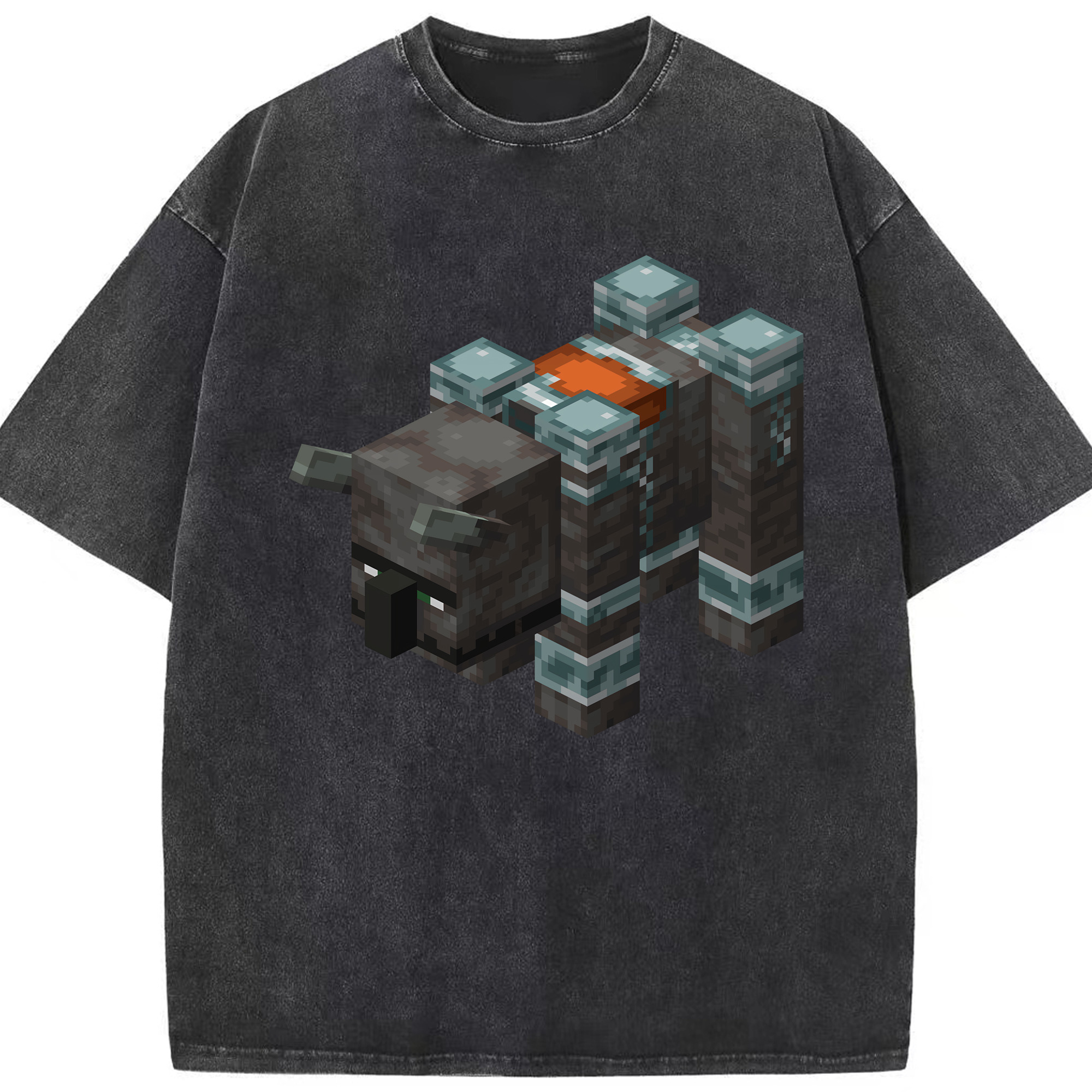 （画像用） マインクラフト ブロックの世界 Minecraft MC Block world 綿100% ヴィンテージ風 半袖Tシャツ（フロントプリント）