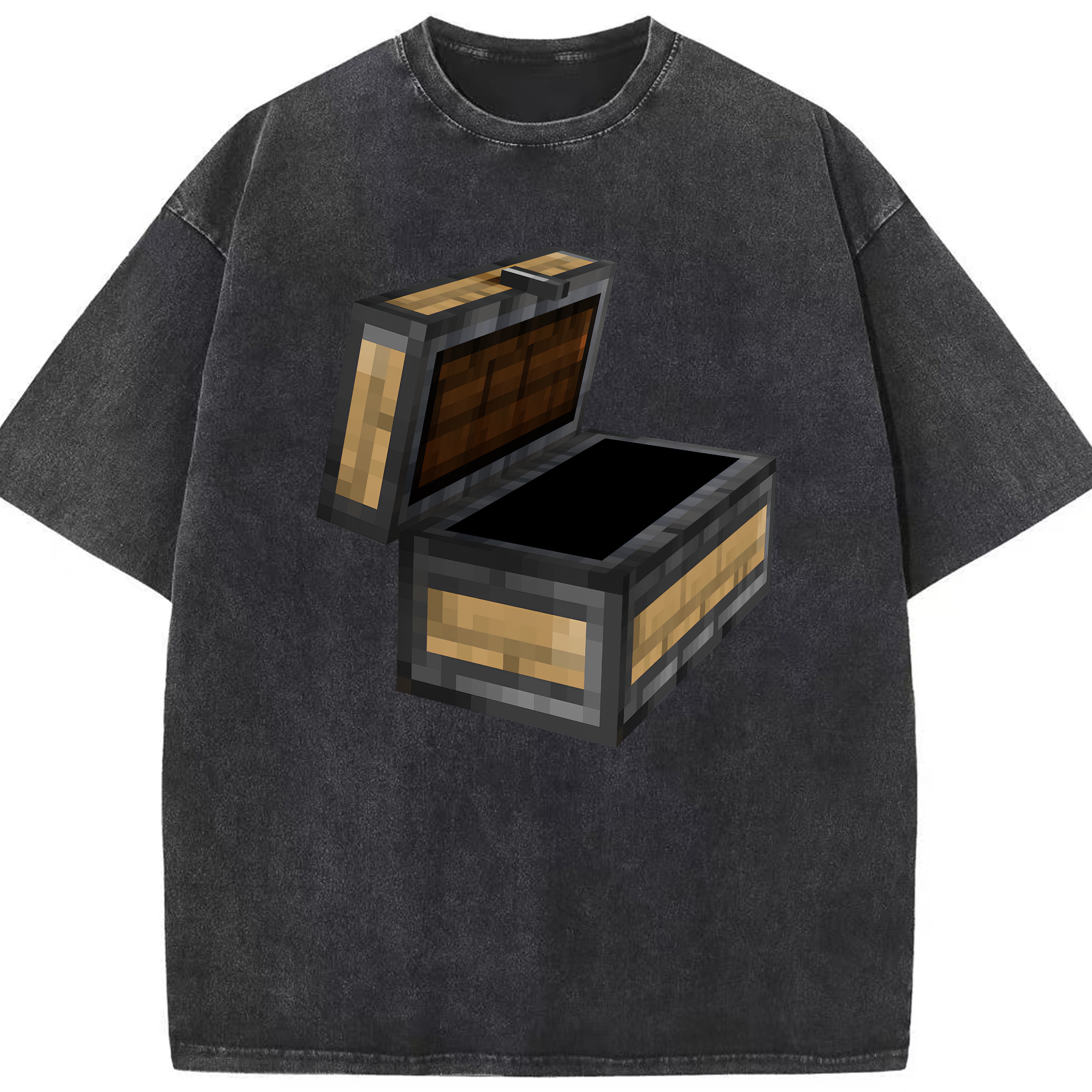 （画像用） マインクラフト ブロックの世界 Minecraft MC Block world 綿100% ヴィンテージ風 半袖Tシャツ（フロントプリント）