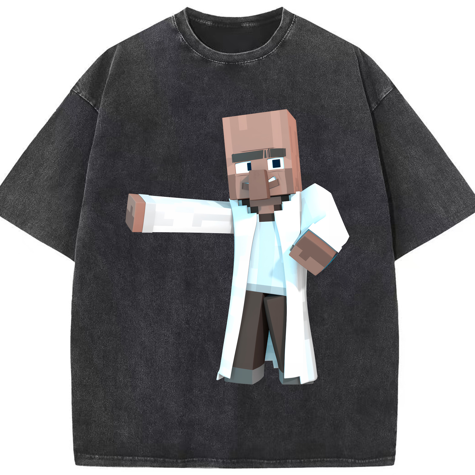 （画像用） マインクラフト ブロックの世界 Minecraft MC Block world 綿100% ヴィンテージ風 半袖Tシャツ（フロントプリント）