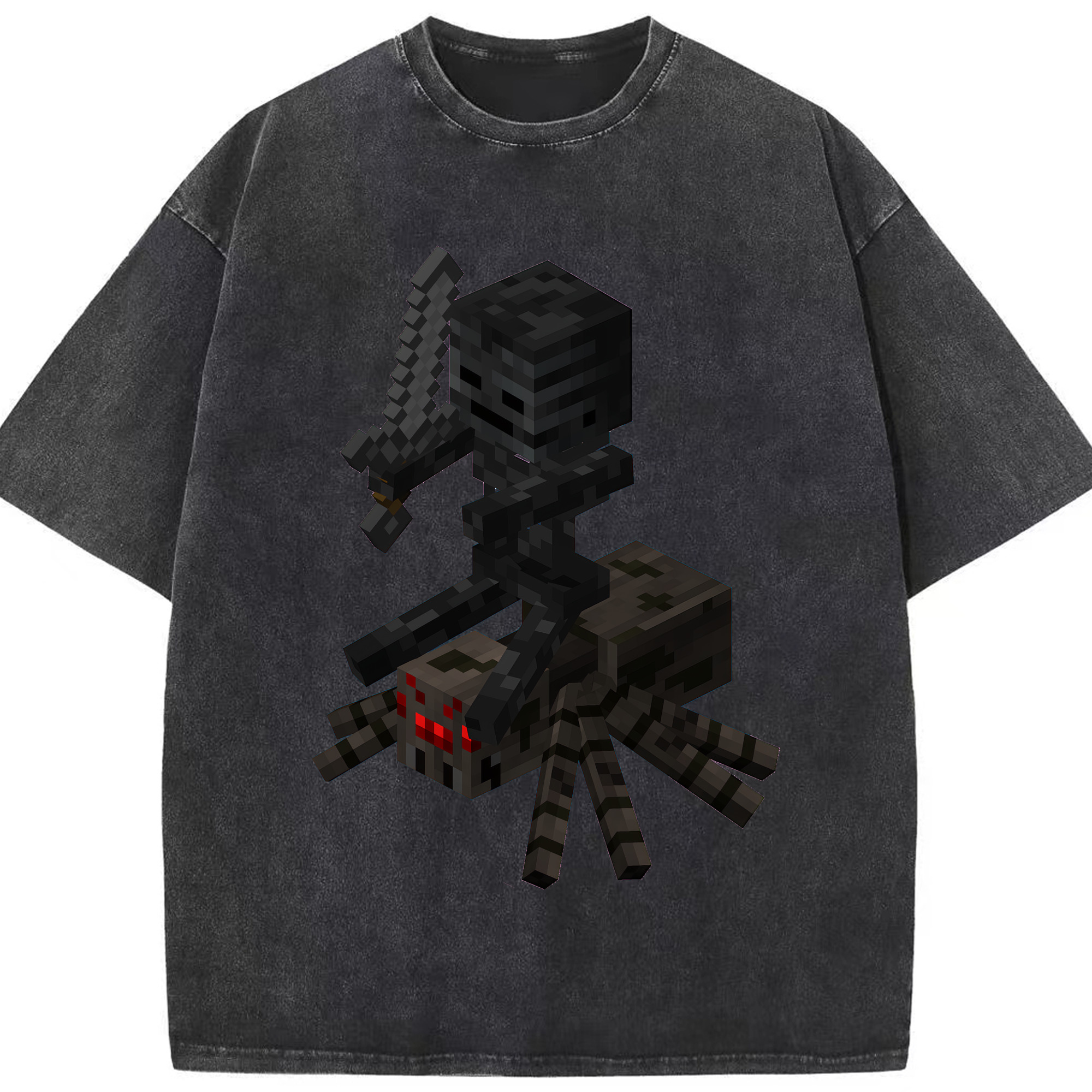 （画像用） マインクラフト ブロックの世界 Minecraft MC Block world 綿100% ヴィンテージ風 半袖Tシャツ（フロントプリント）