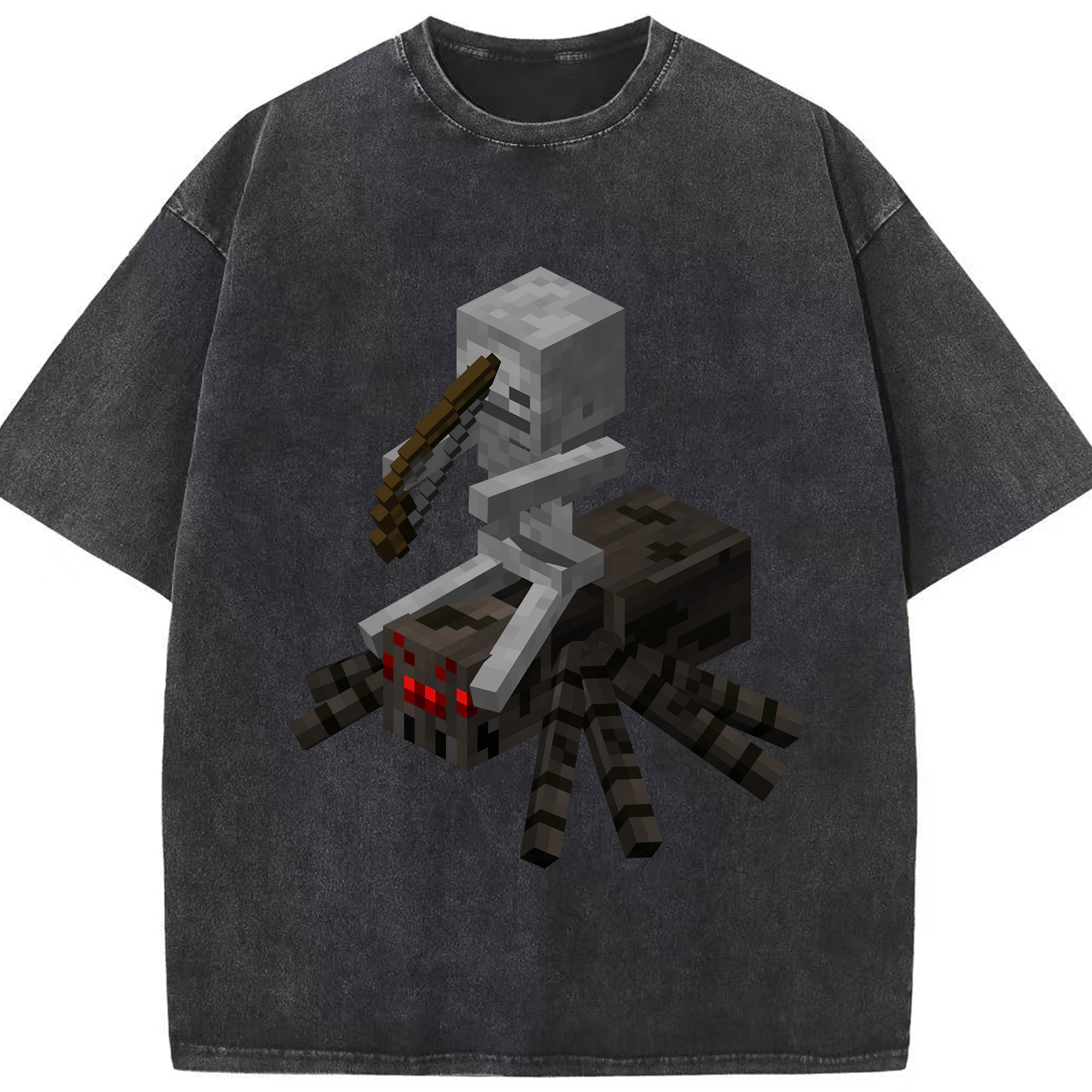 （画像用） マインクラフト ブロックの世界 Minecraft MC Block world 綿100% ヴィンテージ風 半袖Tシャツ（フロントプリント）