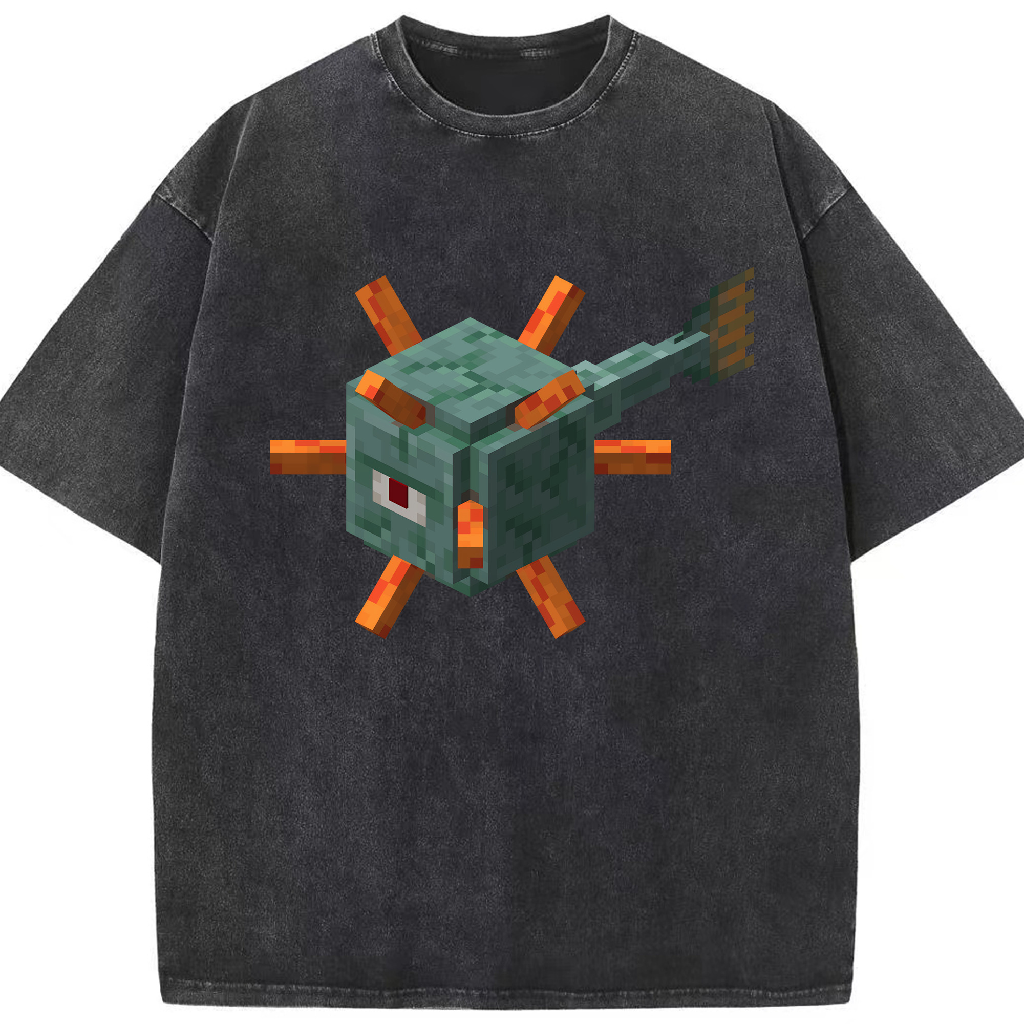 （画像用） マインクラフト ブロックの世界 Minecraft MC Block world 綿100% ヴィンテージ風 半袖Tシャツ（フロントプリント）