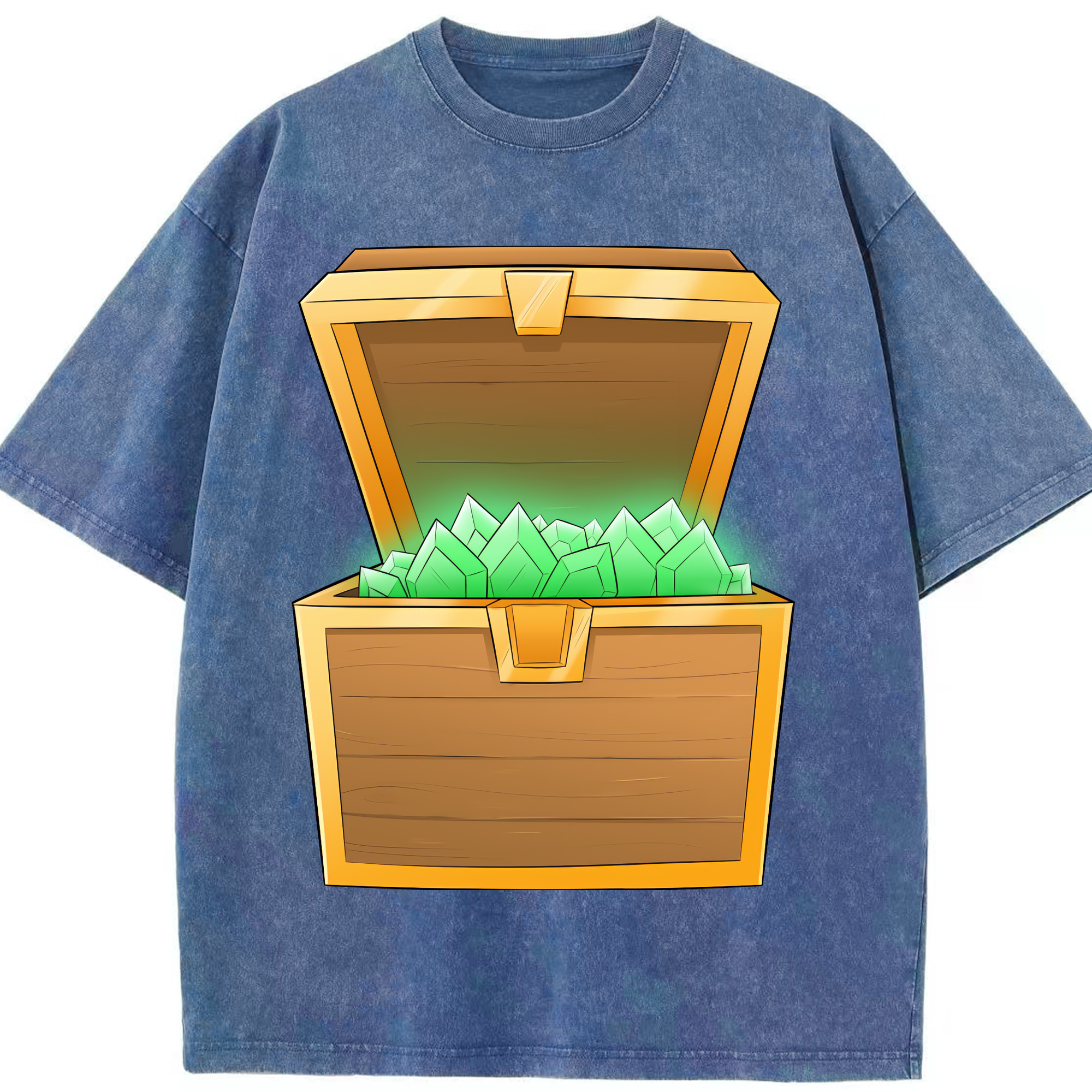 （画像用） マインクラフト ブロックの世界 Minecraft MC Block world 綿100% ヴィンテージ風 半袖Tシャツ（フロントプリント）