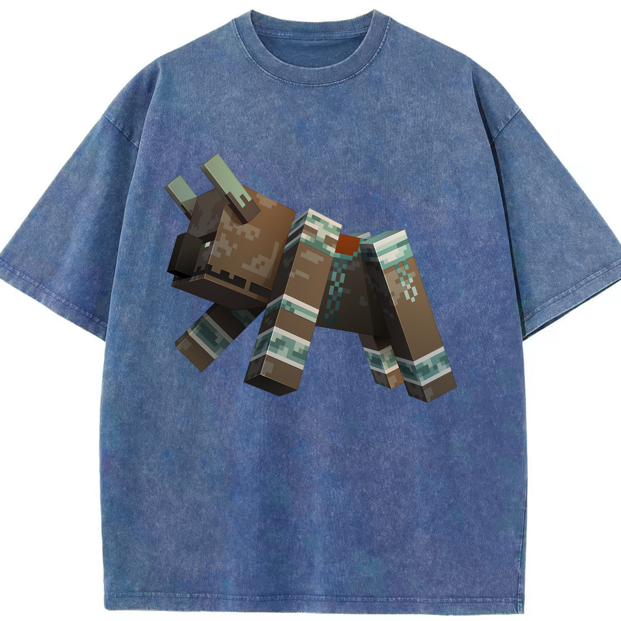 （画像用） マインクラフト ブロックの世界 Minecraft MC Block world 綿100% ヴィンテージ風 半袖Tシャツ（フロントプリント）