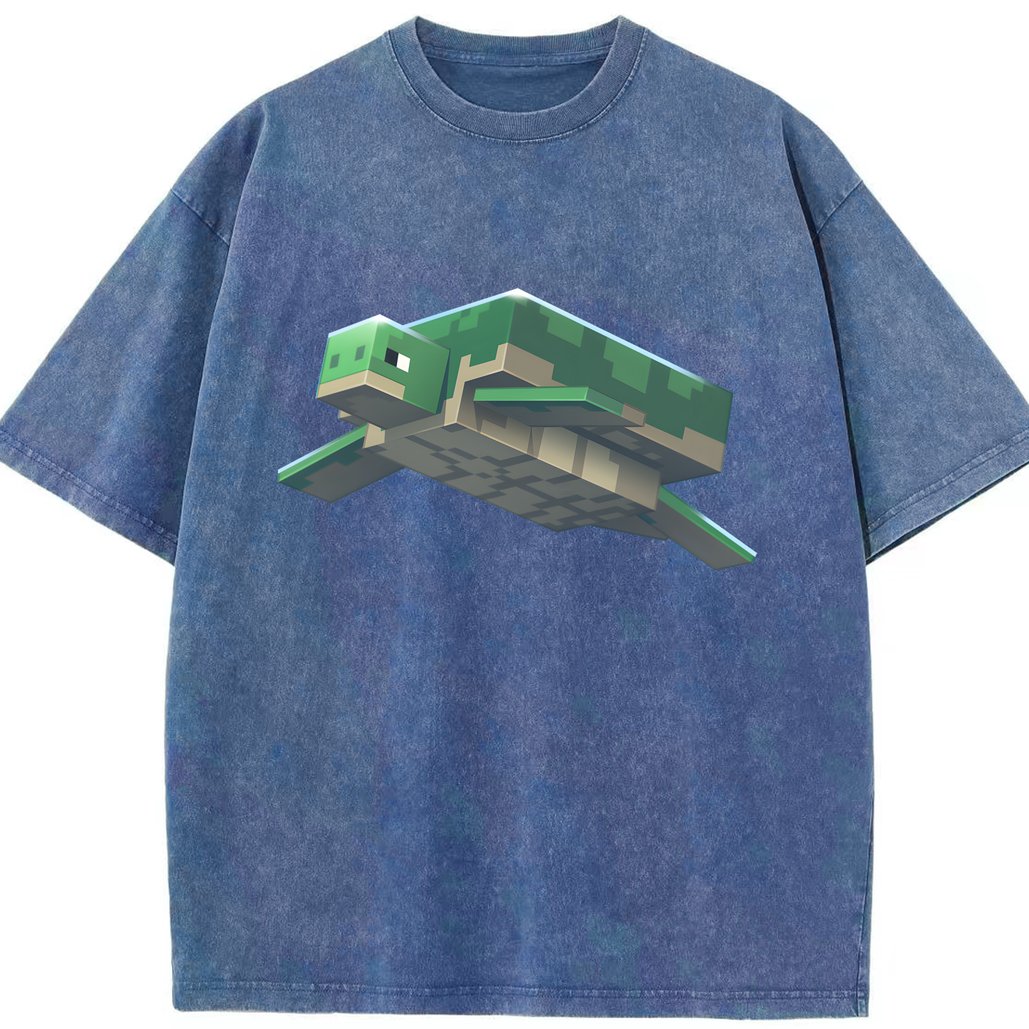 （画像用） マインクラフト ブロックの世界 Minecraft MC Block world 綿100% ヴィンテージ風 半袖Tシャツ（フロントプリント）