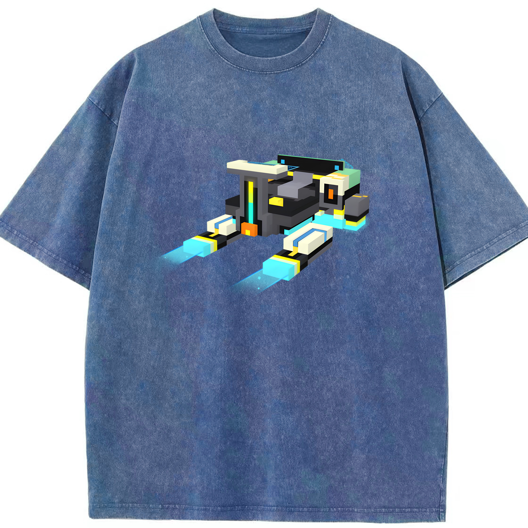 （画像用） マインクラフト ブロックの世界 Minecraft MC Block world 綿100% ヴィンテージ風 半袖Tシャツ（フロントプリント）