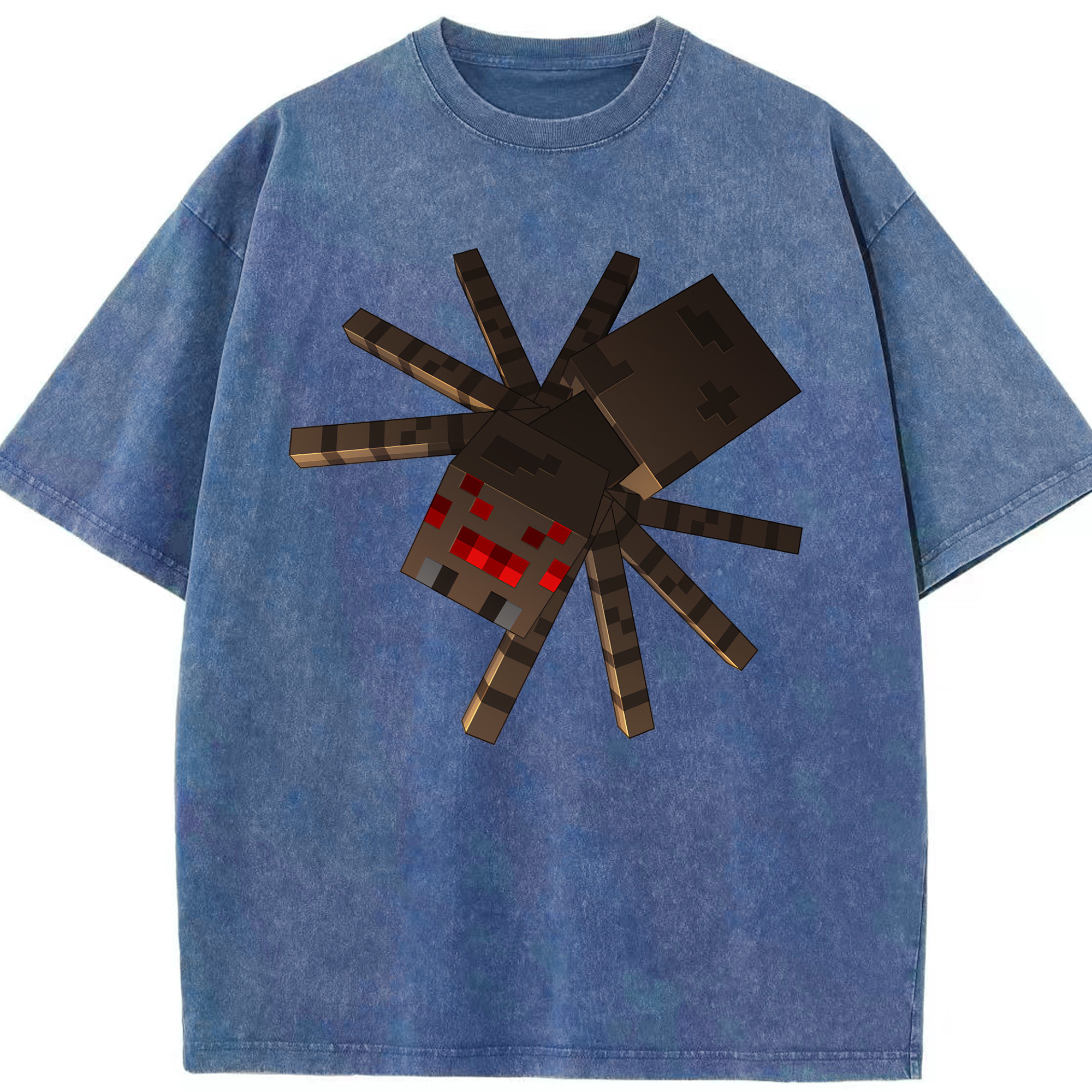（画像用） マインクラフト ブロックの世界 Minecraft MC Block world 綿100% ヴィンテージ風 半袖Tシャツ（フロントプリント）