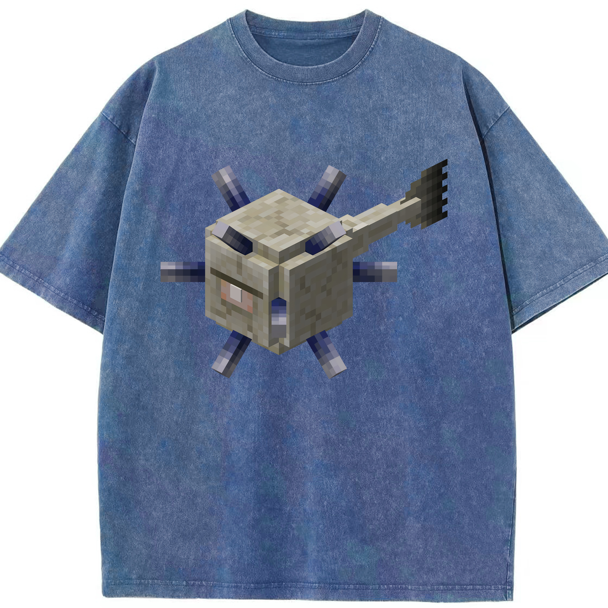（画像用） マインクラフト ブロックの世界 Minecraft MC Block world 綿100% ヴィンテージ風 半袖Tシャツ（フロントプリント）