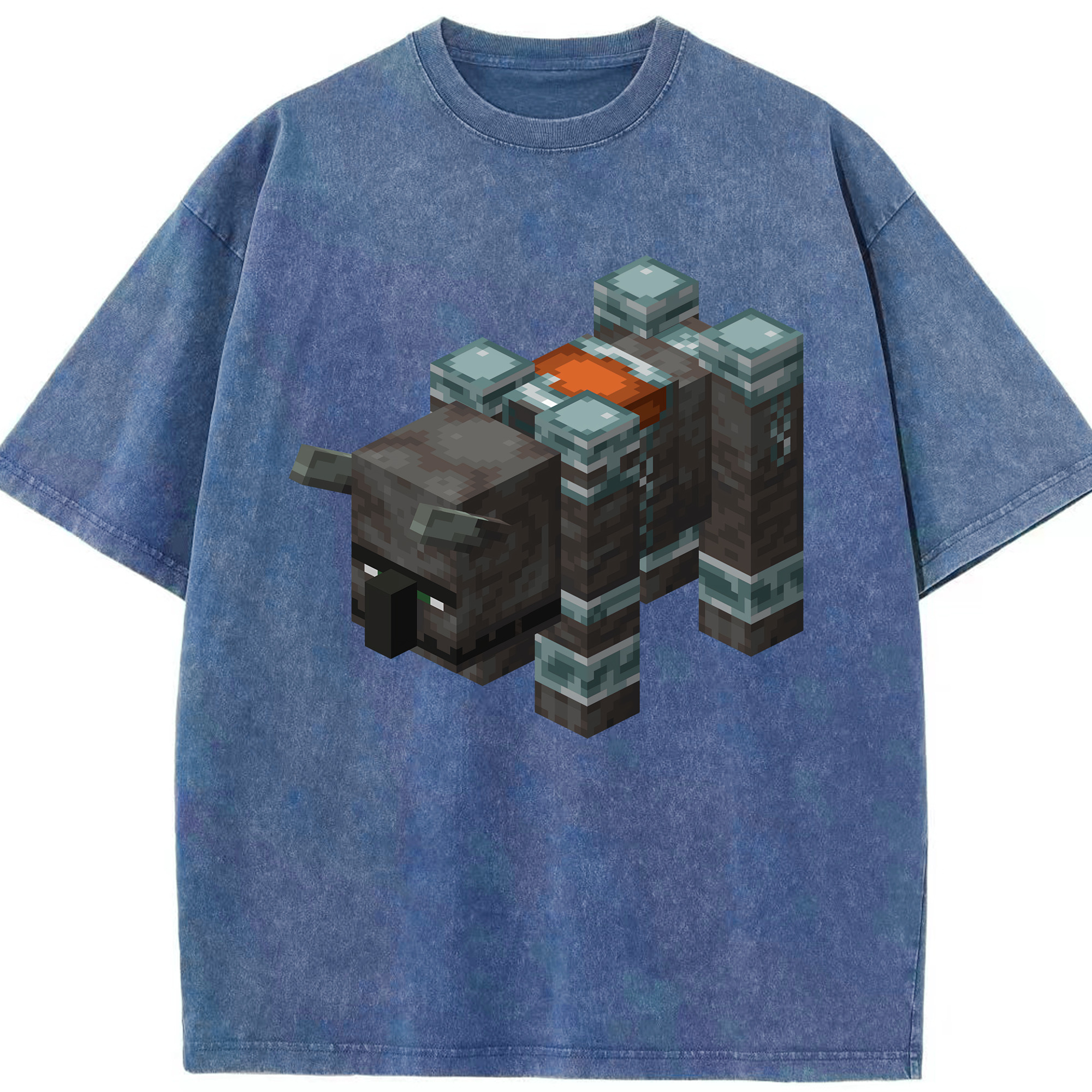 （画像用） マインクラフト ブロックの世界 Minecraft MC Block world 綿100% ヴィンテージ風 半袖Tシャツ（フロントプリント）