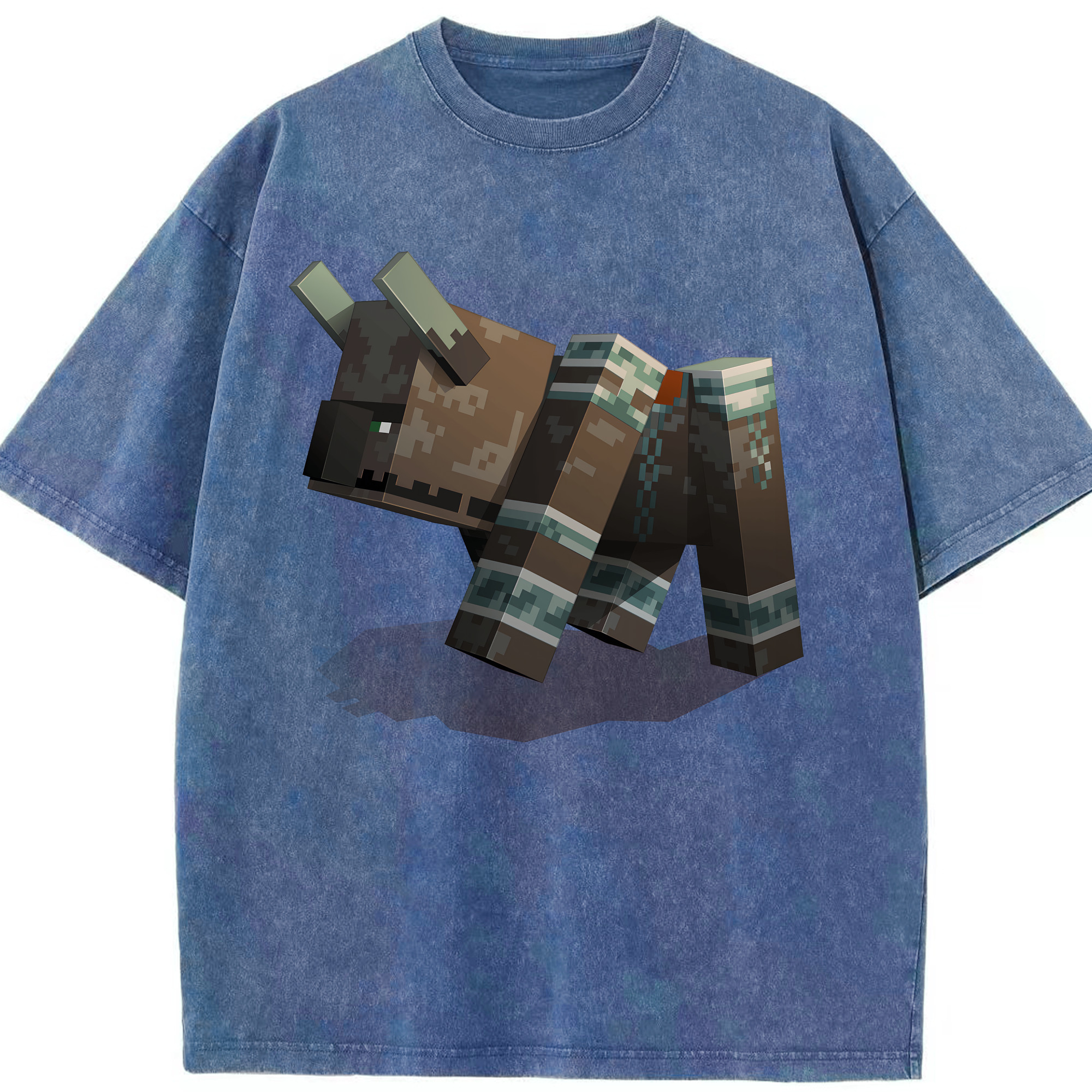 （画像用） マインクラフト ブロックの世界 Minecraft MC Block world 綿100% ヴィンテージ風 半袖Tシャツ（フロントプリント）