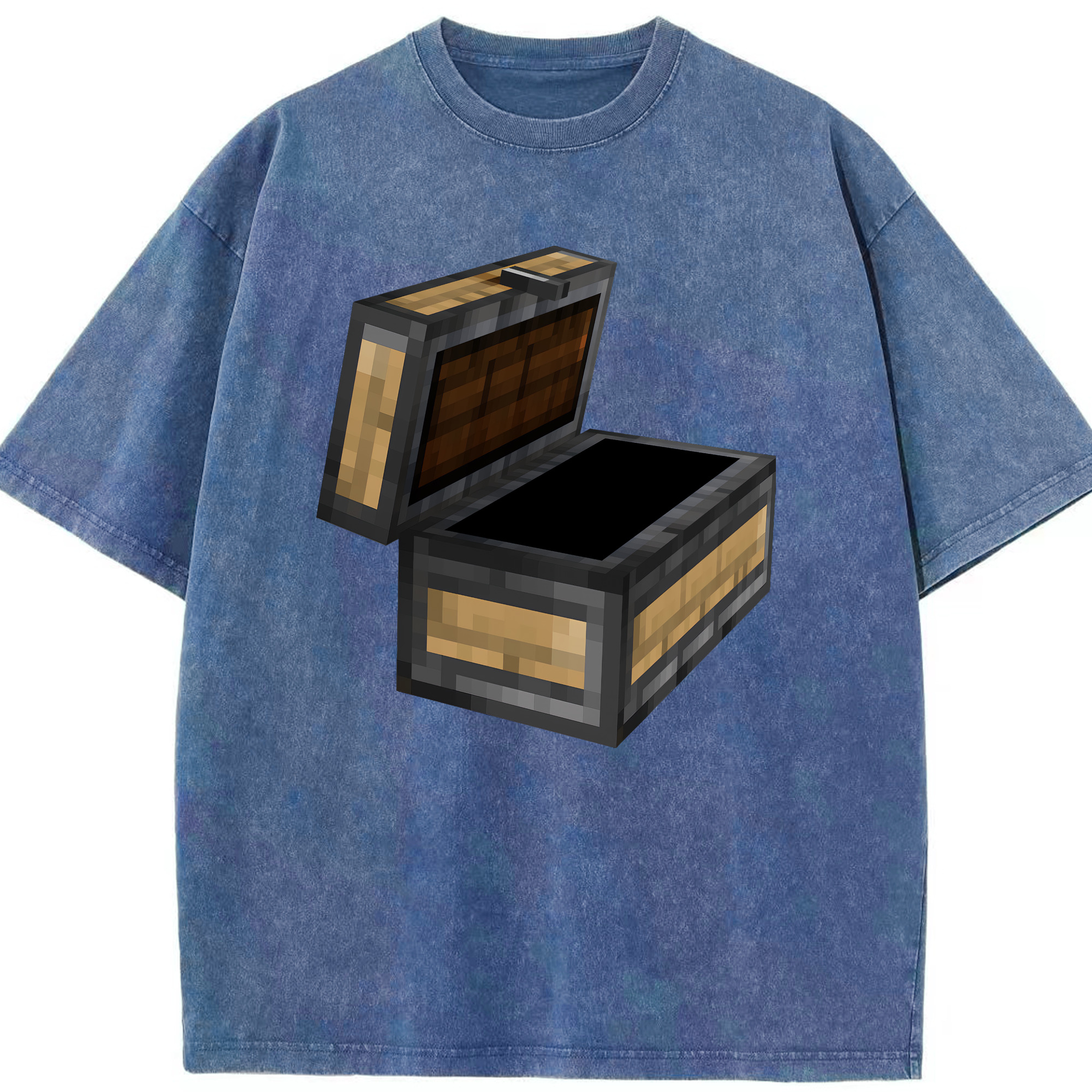 （画像用） マインクラフト ブロックの世界 Minecraft MC Block world 綿100% ヴィンテージ風 半袖Tシャツ（フロントプリント）