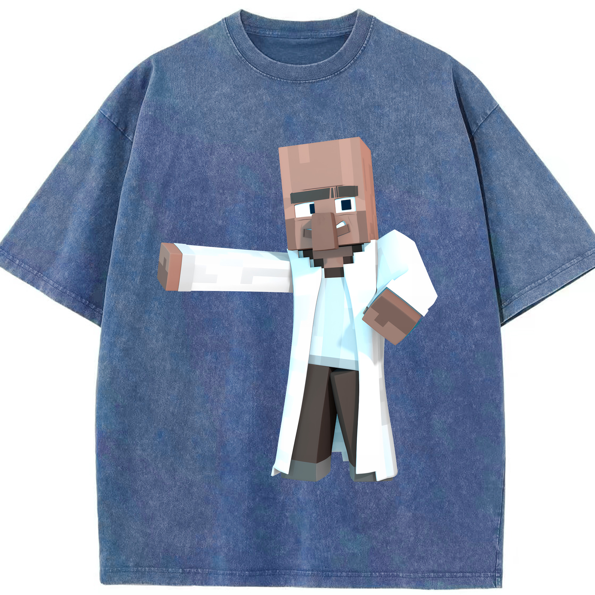 （画像用） マインクラフト ブロックの世界 Minecraft MC Block world 綿100% ヴィンテージ風 半袖Tシャツ（フロントプリント）