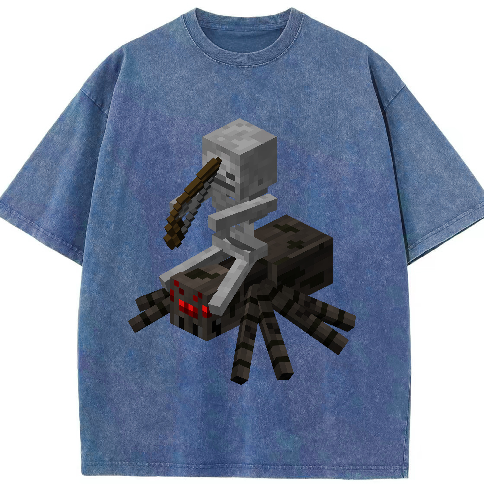 （画像用） マインクラフト ブロックの世界 Minecraft MC Block world 綿100% ヴィンテージ風 半袖Tシャツ（フロントプリント）
