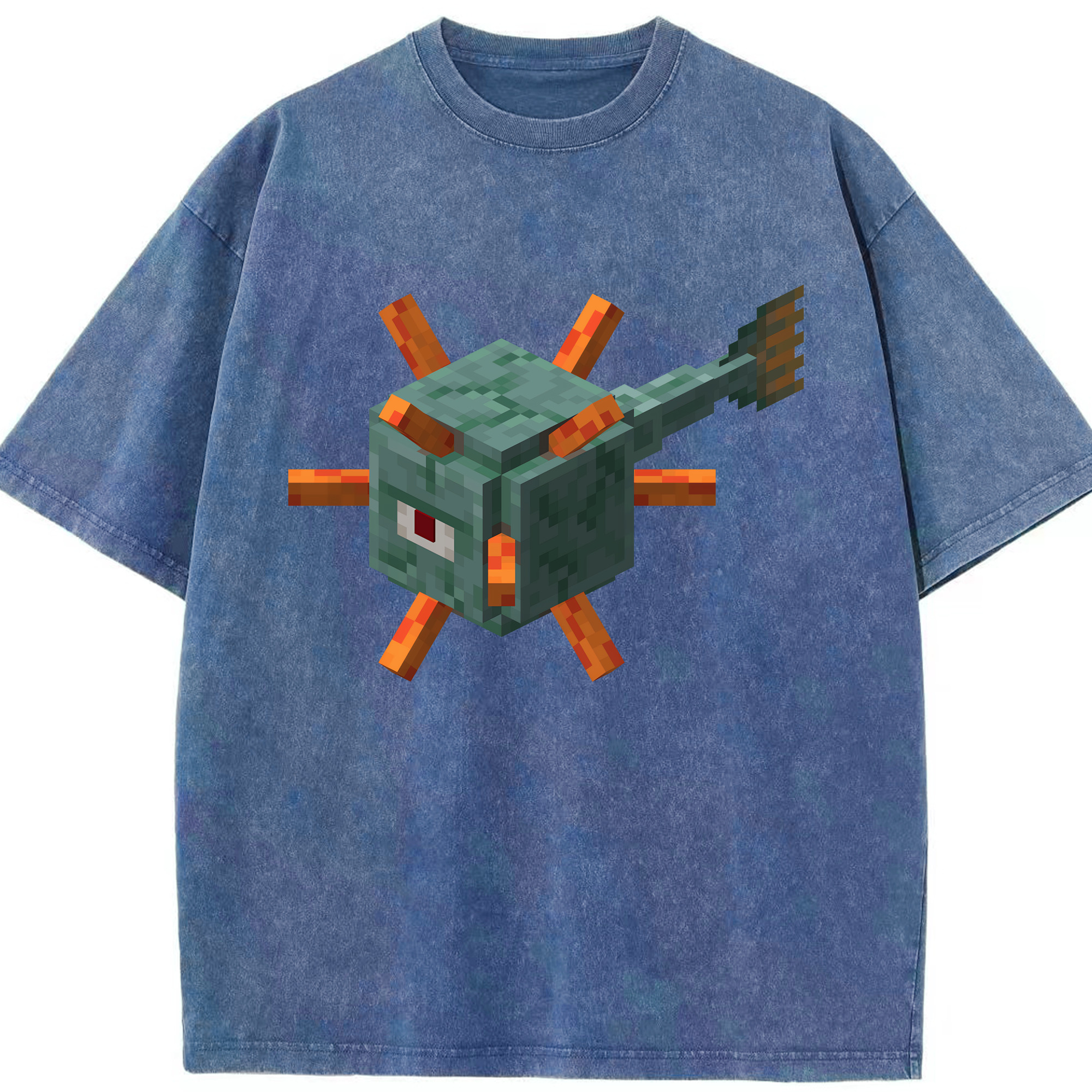 （画像用） マインクラフト ブロックの世界 Minecraft MC Block world 綿100% ヴィンテージ風 半袖Tシャツ（フロントプリント）