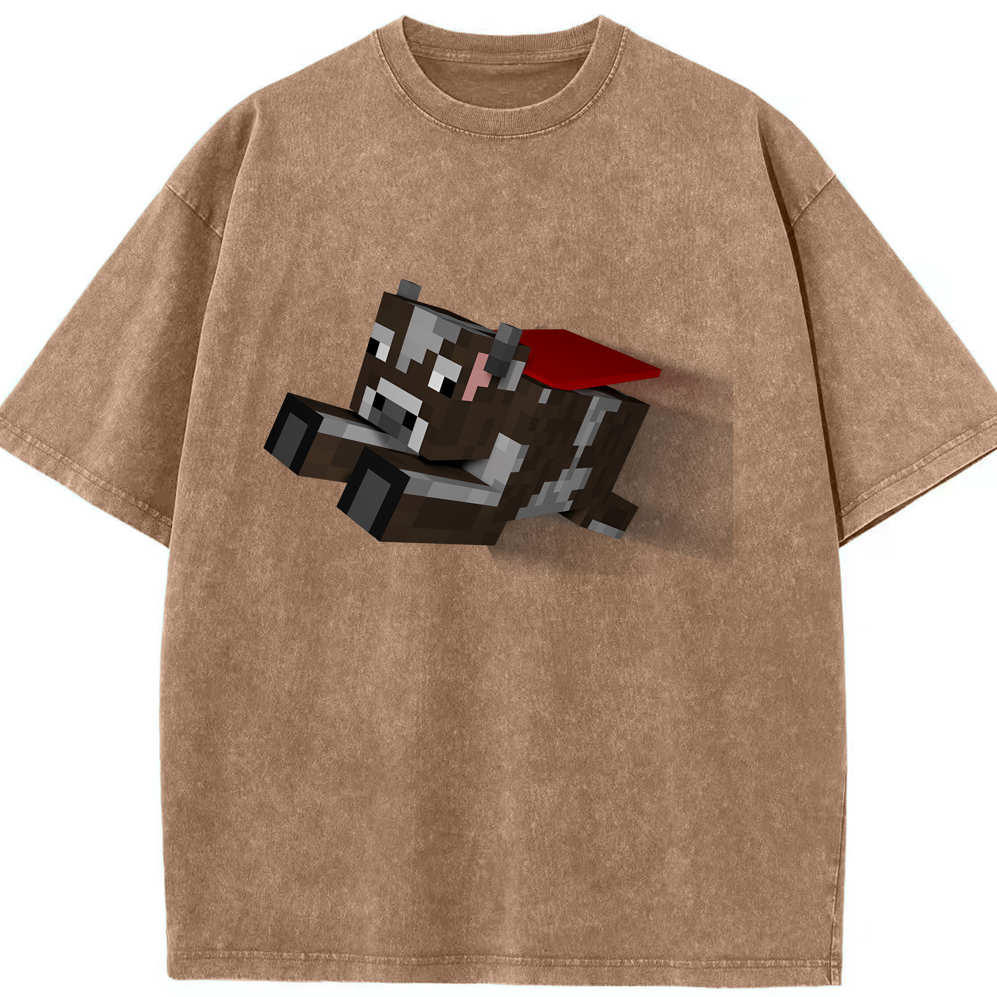 （画像用） マインクラフト ブロックの世界 Minecraft MC Block world 綿100% ヴィンテージ風 半袖Tシャツ（フロントプリント）