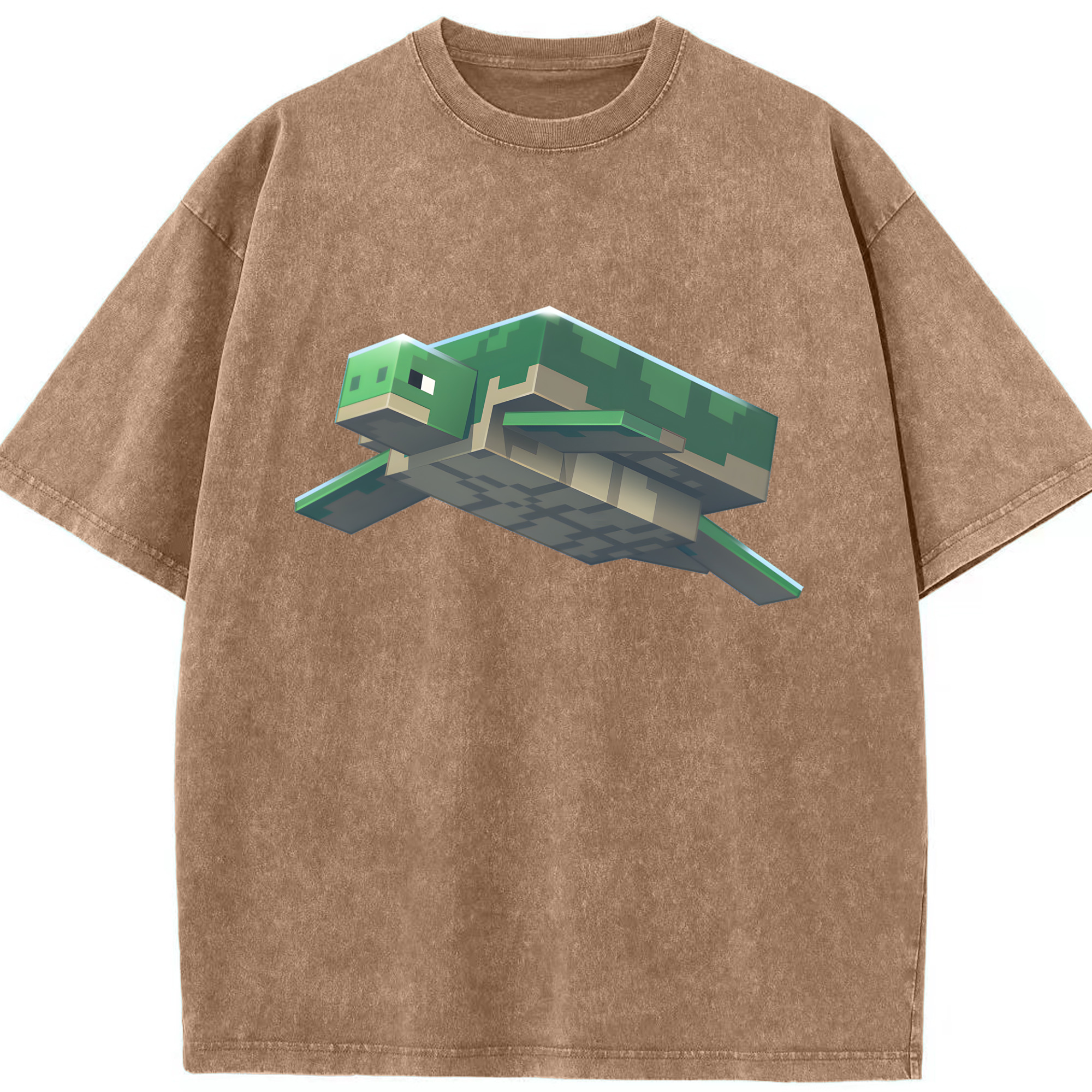 （画像用） マインクラフト ブロックの世界 Minecraft MC Block world 綿100% ヴィンテージ風 半袖Tシャツ（フロントプリント）