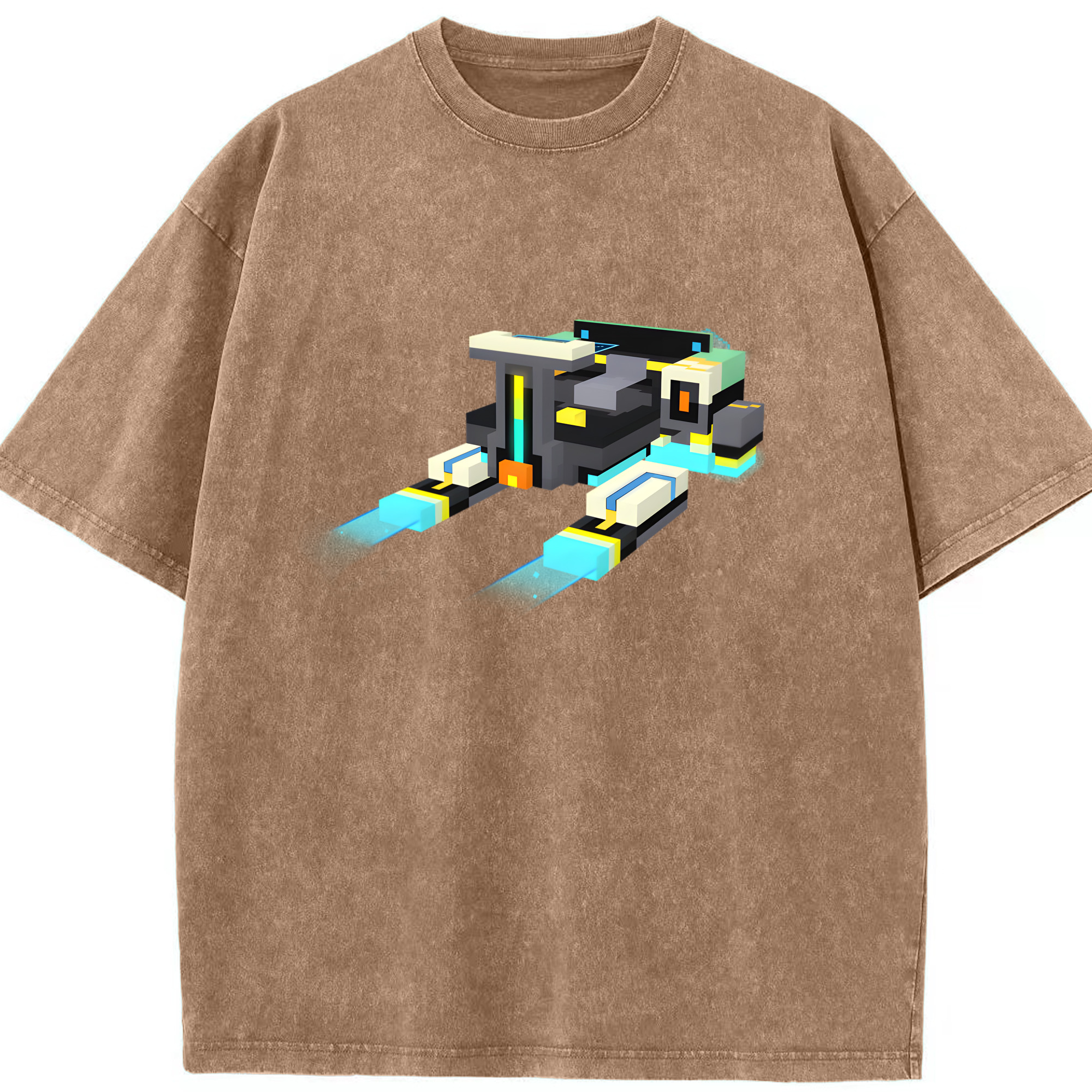 （画像用） マインクラフト ブロックの世界 Minecraft MC Block world 綿100% ヴィンテージ風 半袖Tシャツ（フロントプリント）