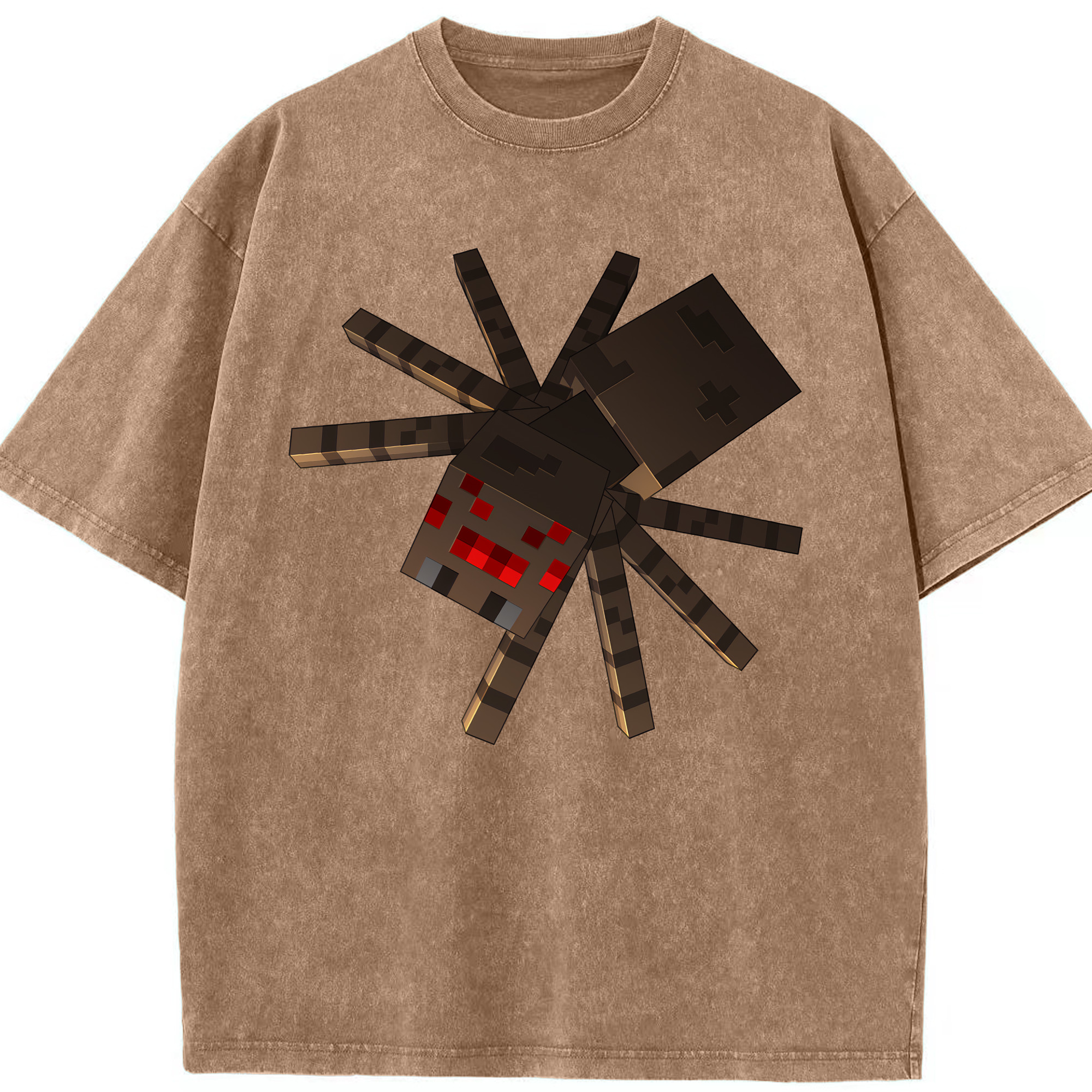 （画像用） マインクラフト ブロックの世界 Minecraft MC Block world 綿100% ヴィンテージ風 半袖Tシャツ（フロントプリント）