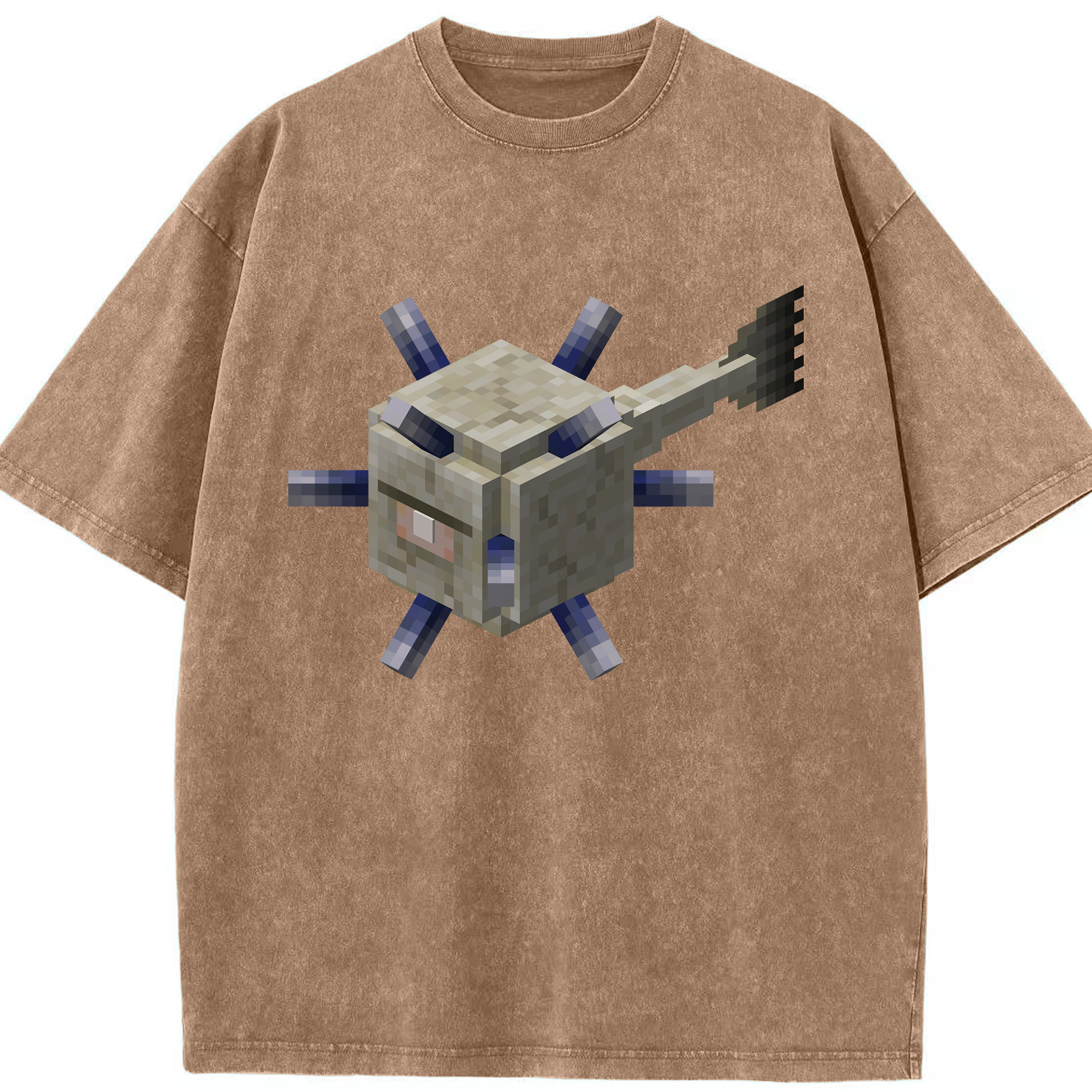 （画像用） マインクラフト ブロックの世界 Minecraft MC Block world 綿100% ヴィンテージ風 半袖Tシャツ（フロントプリント）