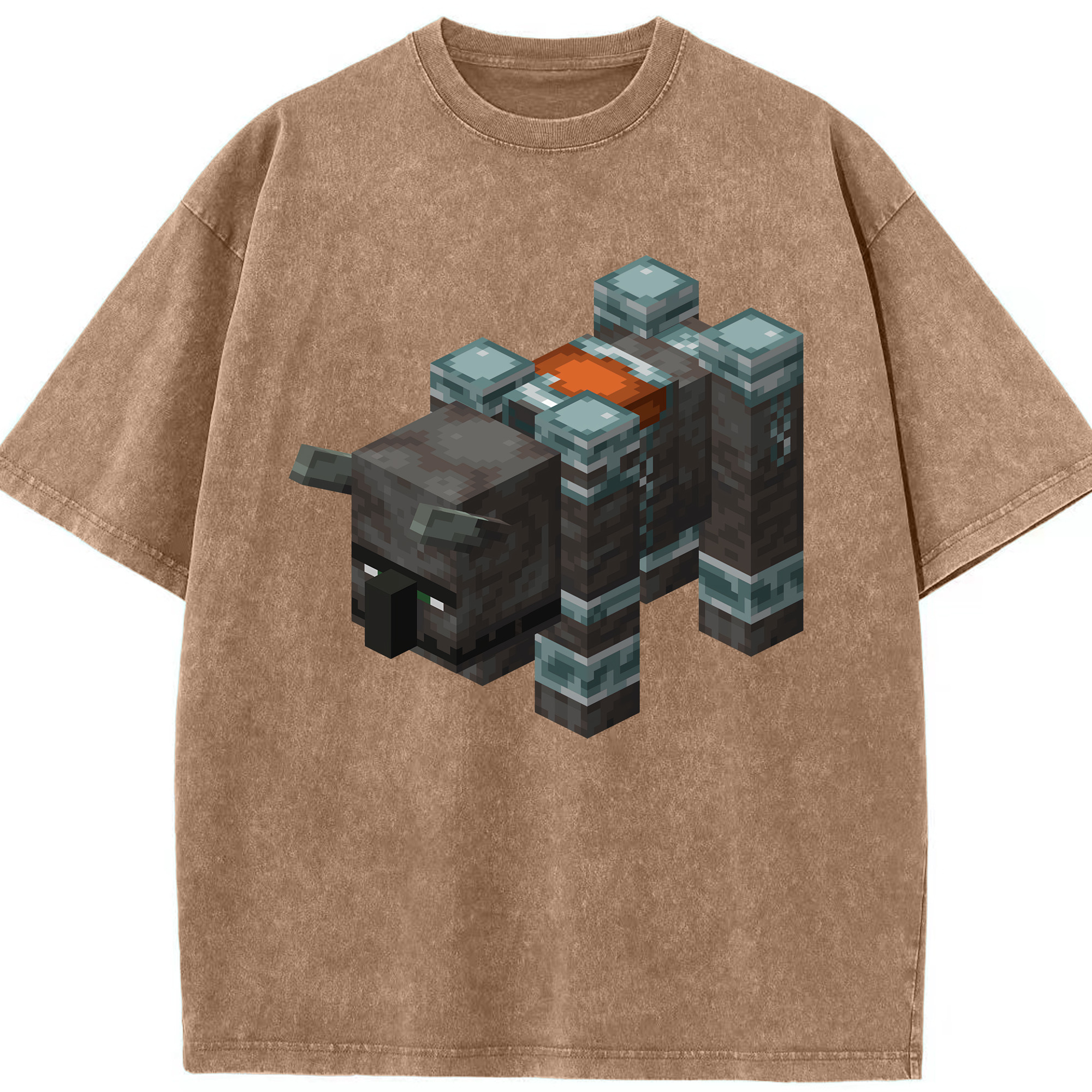 （画像用） マインクラフト ブロックの世界 Minecraft MC Block world 綿100% ヴィンテージ風 半袖Tシャツ（フロントプリント）
