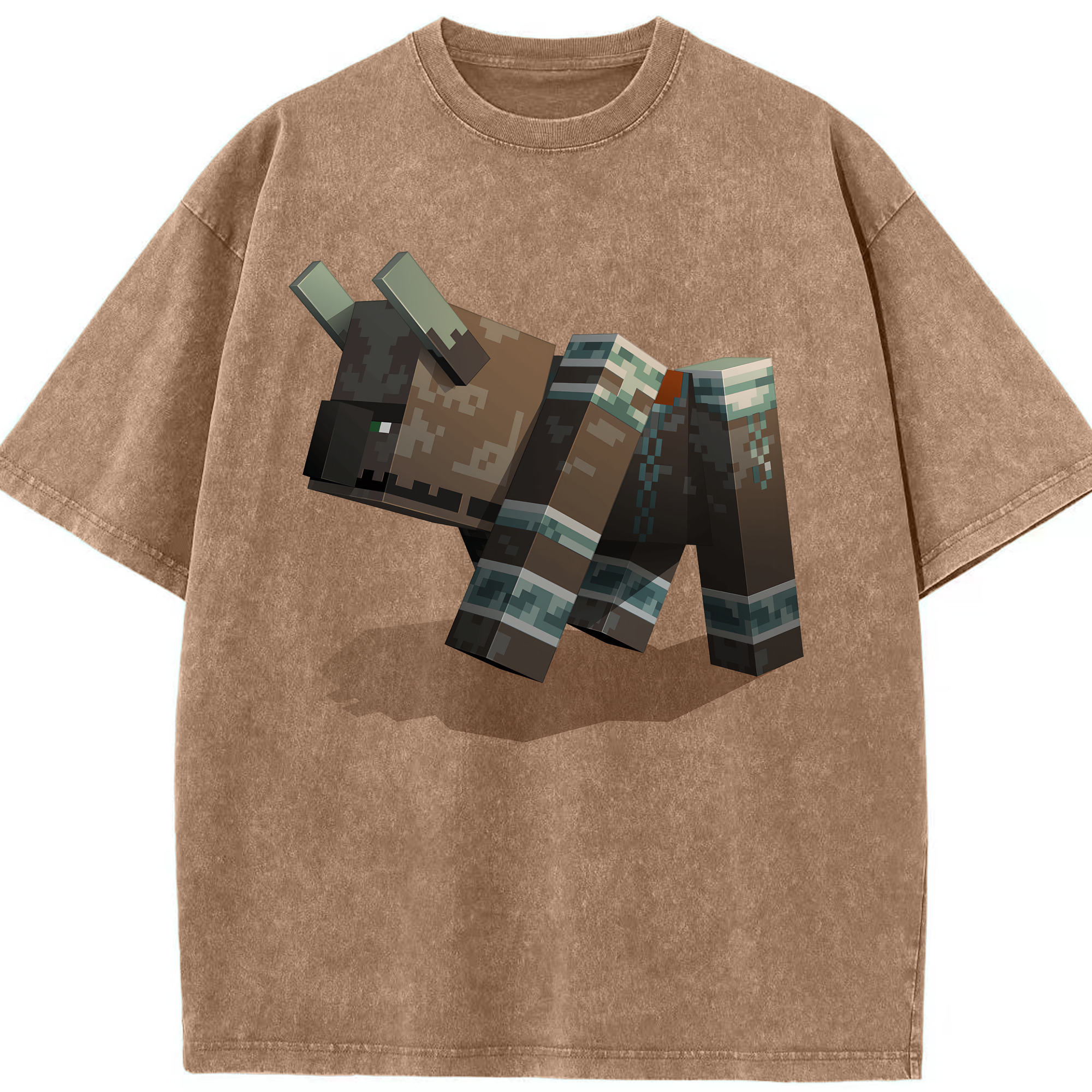 （画像用） マインクラフト ブロックの世界 Minecraft MC Block world 綿100% ヴィンテージ風 半袖Tシャツ（フロントプリント）