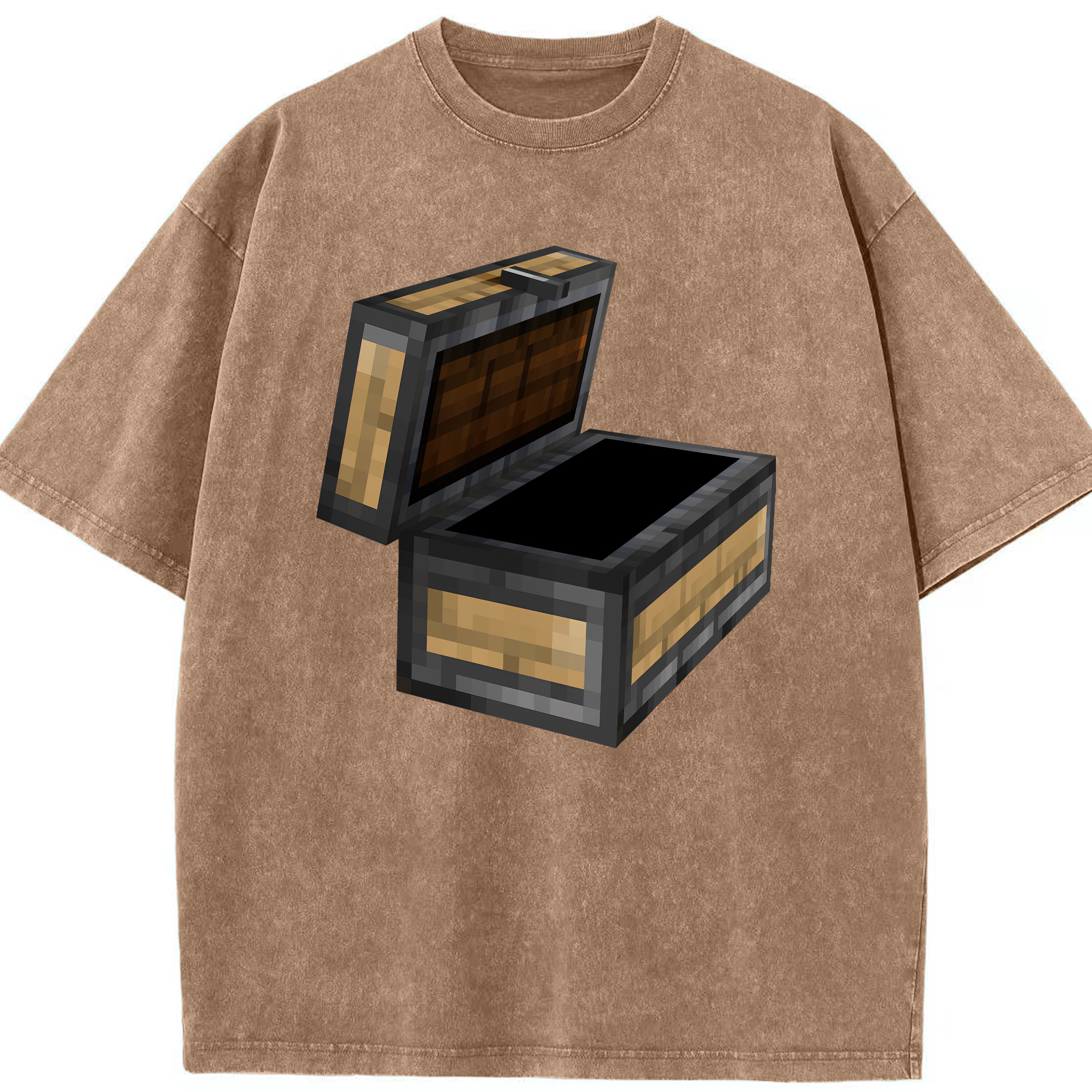 （画像用） マインクラフト ブロックの世界 Minecraft MC Block world 綿100% ヴィンテージ風 半袖Tシャツ（フロントプリント）