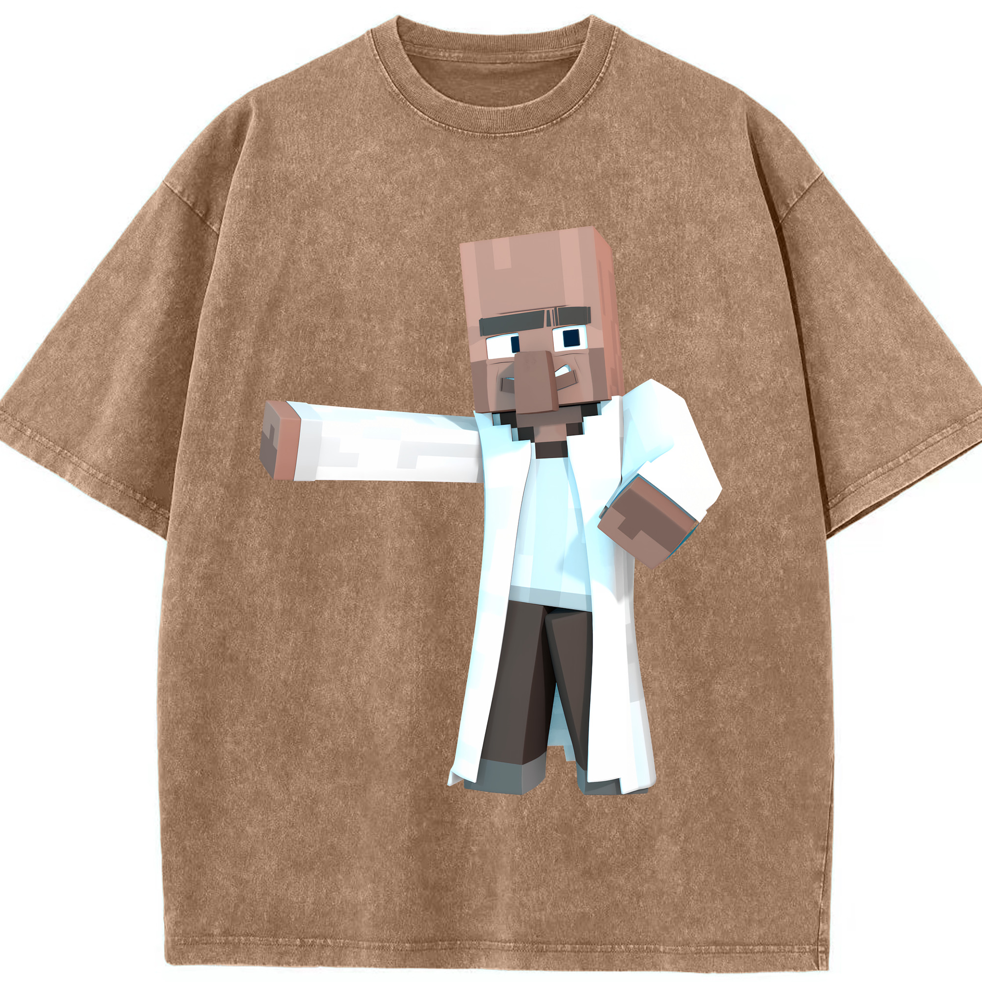 （画像用） マインクラフト ブロックの世界 Minecraft MC Block world 綿100% ヴィンテージ風 半袖Tシャツ（フロントプリント）