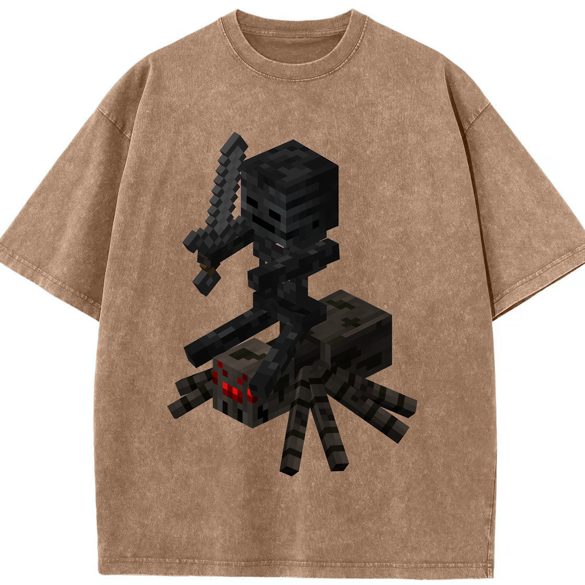 （画像用） マインクラフト ブロックの世界 Minecraft MC Block world 綿100% ヴィンテージ風 半袖Tシャツ（フロントプリント）