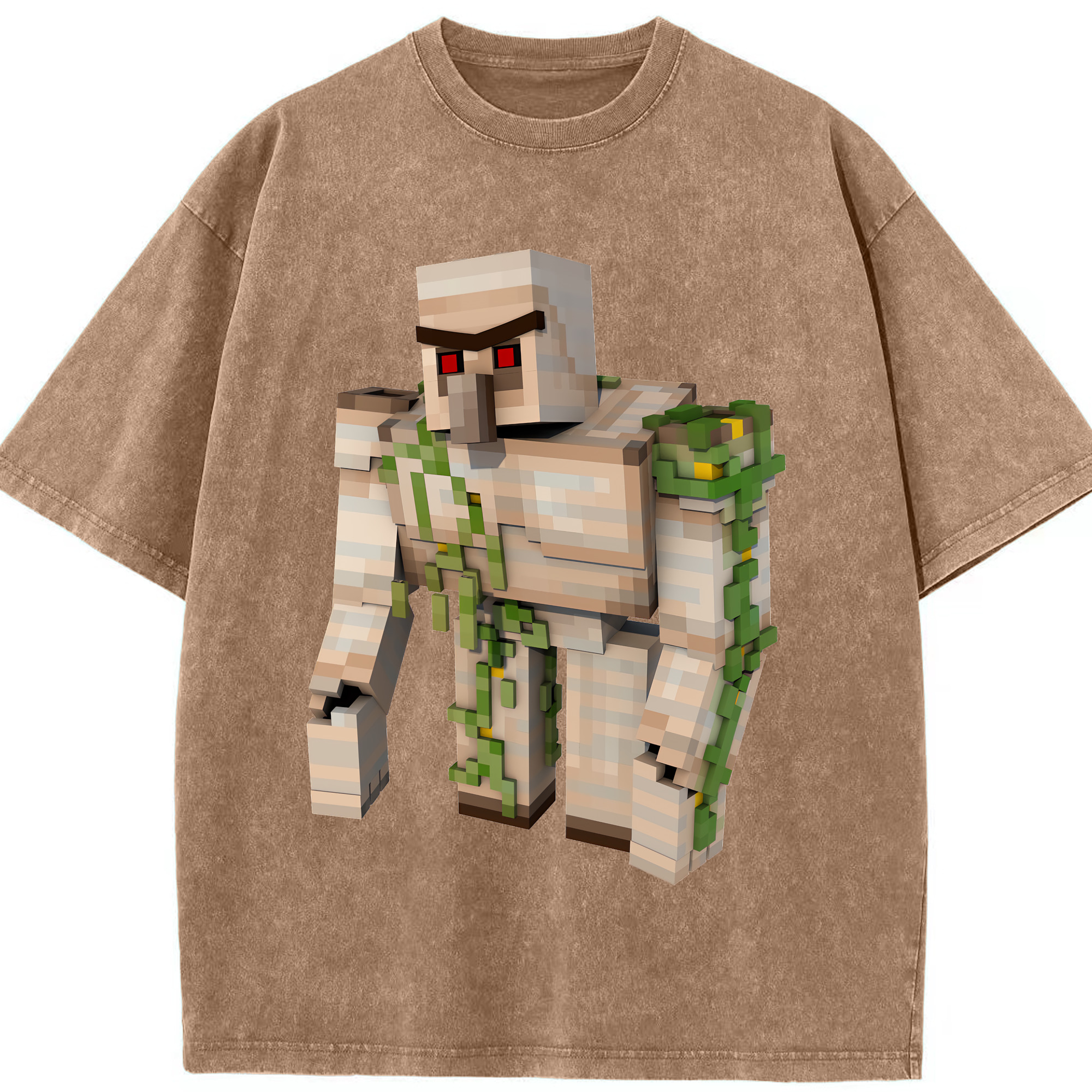 （画像用） マインクラフト ブロックの世界 Minecraft MC Block world 綿100% ヴィンテージ風 半袖Tシャツ（フロントプリント）