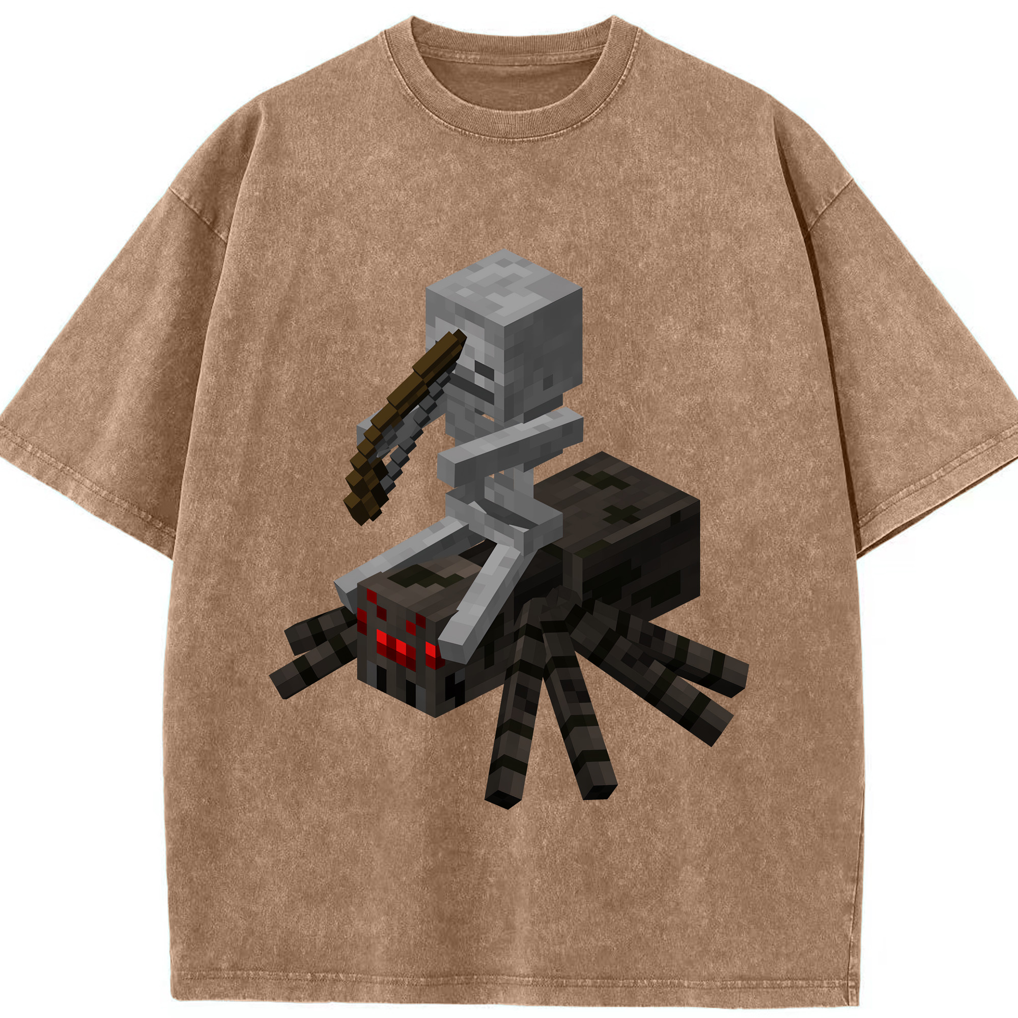 （画像用） マインクラフト ブロックの世界 Minecraft MC Block world 綿100% ヴィンテージ風 半袖Tシャツ（フロントプリント）