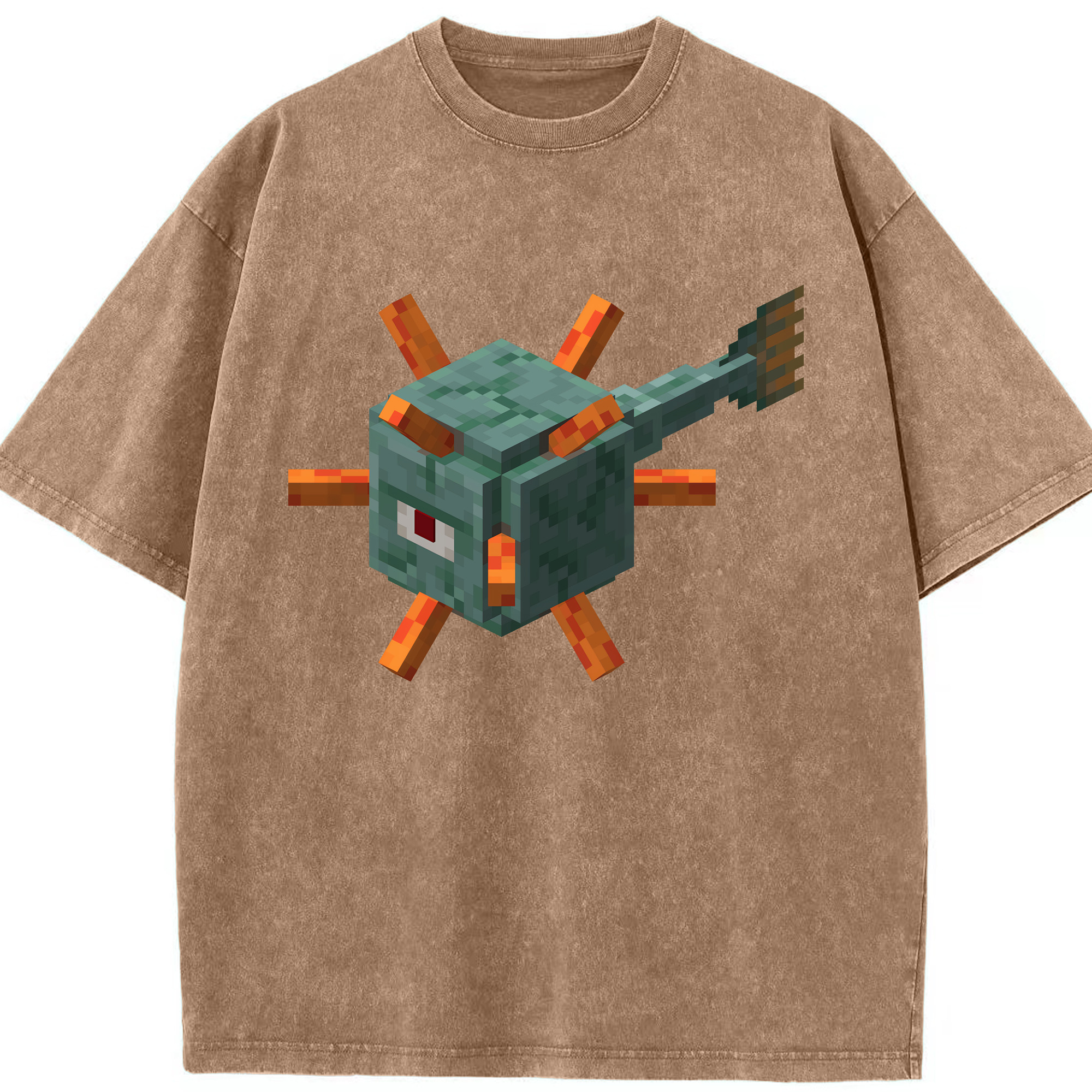 （画像用） マインクラフト ブロックの世界 Minecraft MC Block world 綿100% ヴィンテージ風 半袖Tシャツ（フロントプリント）