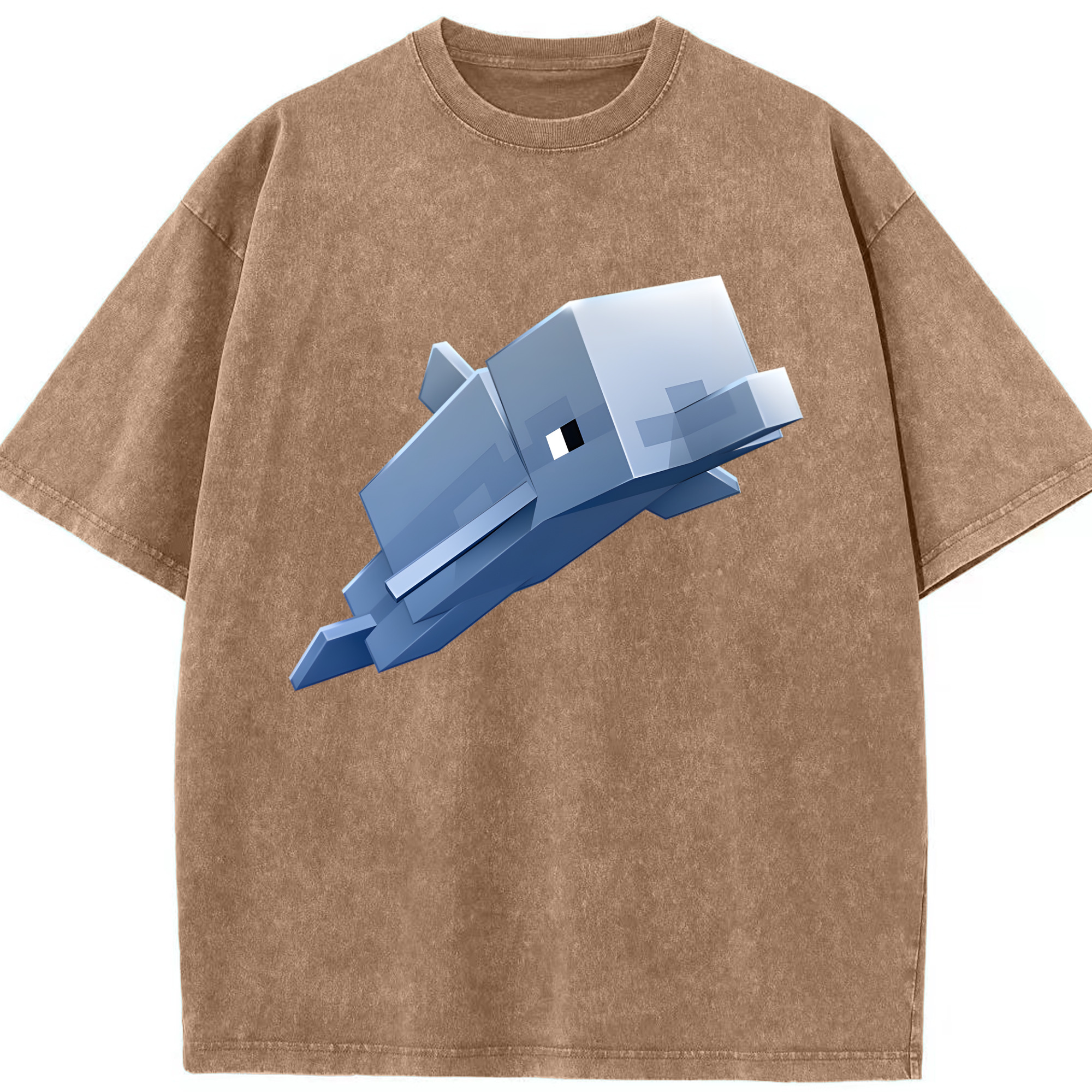 （画像用） マインクラフト ブロックの世界 Minecraft MC Block world 綿100% ヴィンテージ風 半袖Tシャツ（フロントプリント）