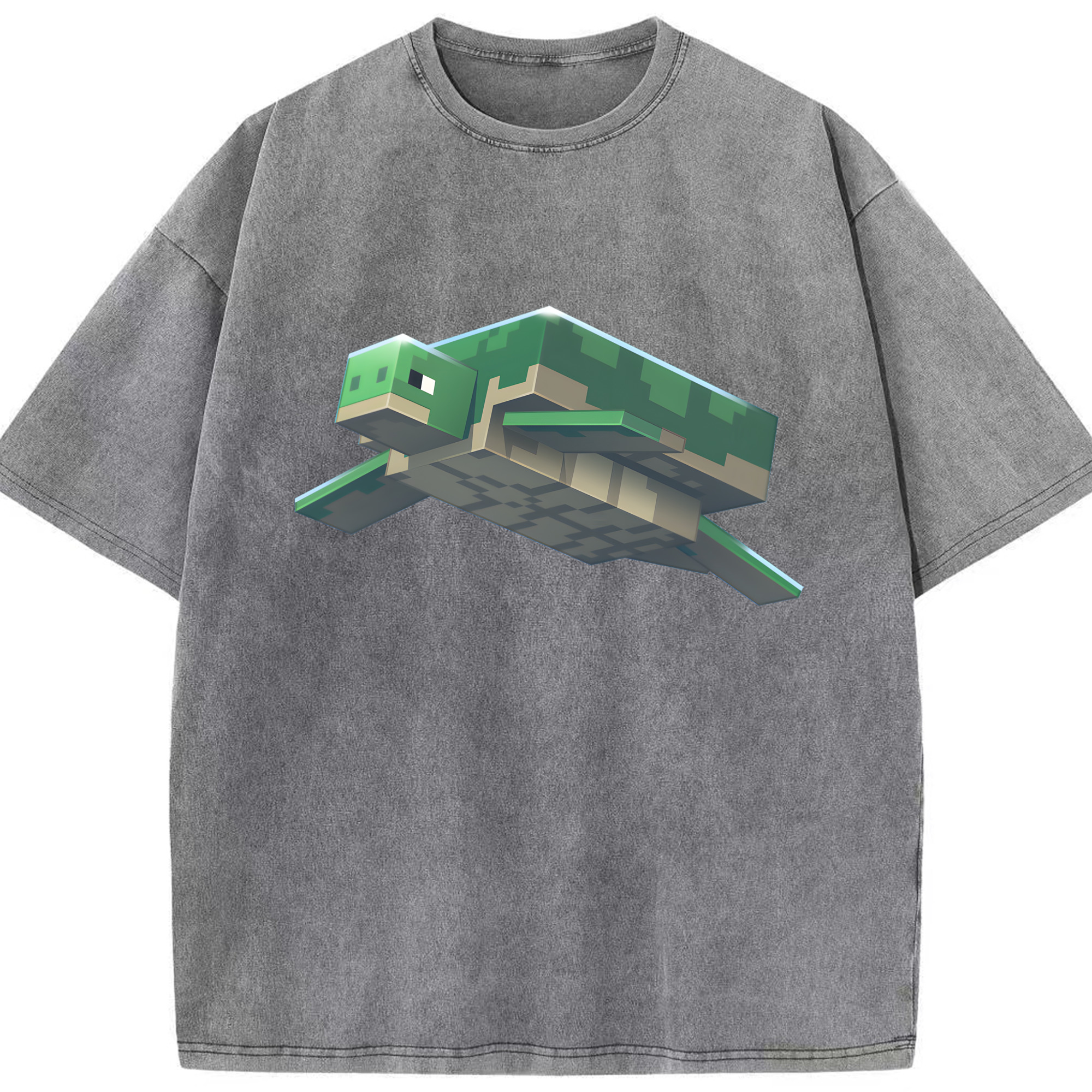 （画像用） マインクラフト ブロックの世界 Minecraft MC Block world 綿100% ヴィンテージ風 半袖Tシャツ（フロントプリント）
