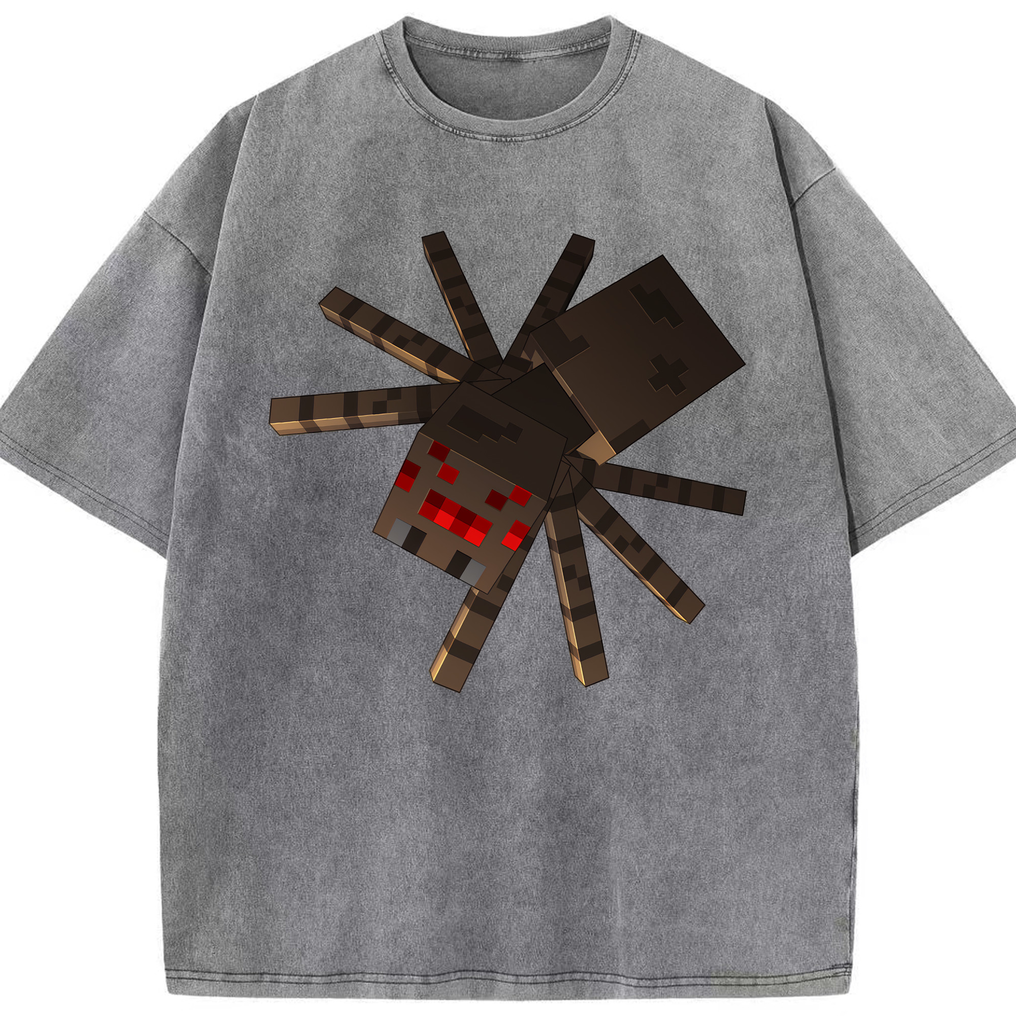 （画像用） マインクラフト ブロックの世界 Minecraft MC Block world 綿100% ヴィンテージ風 半袖Tシャツ（フロントプリント）