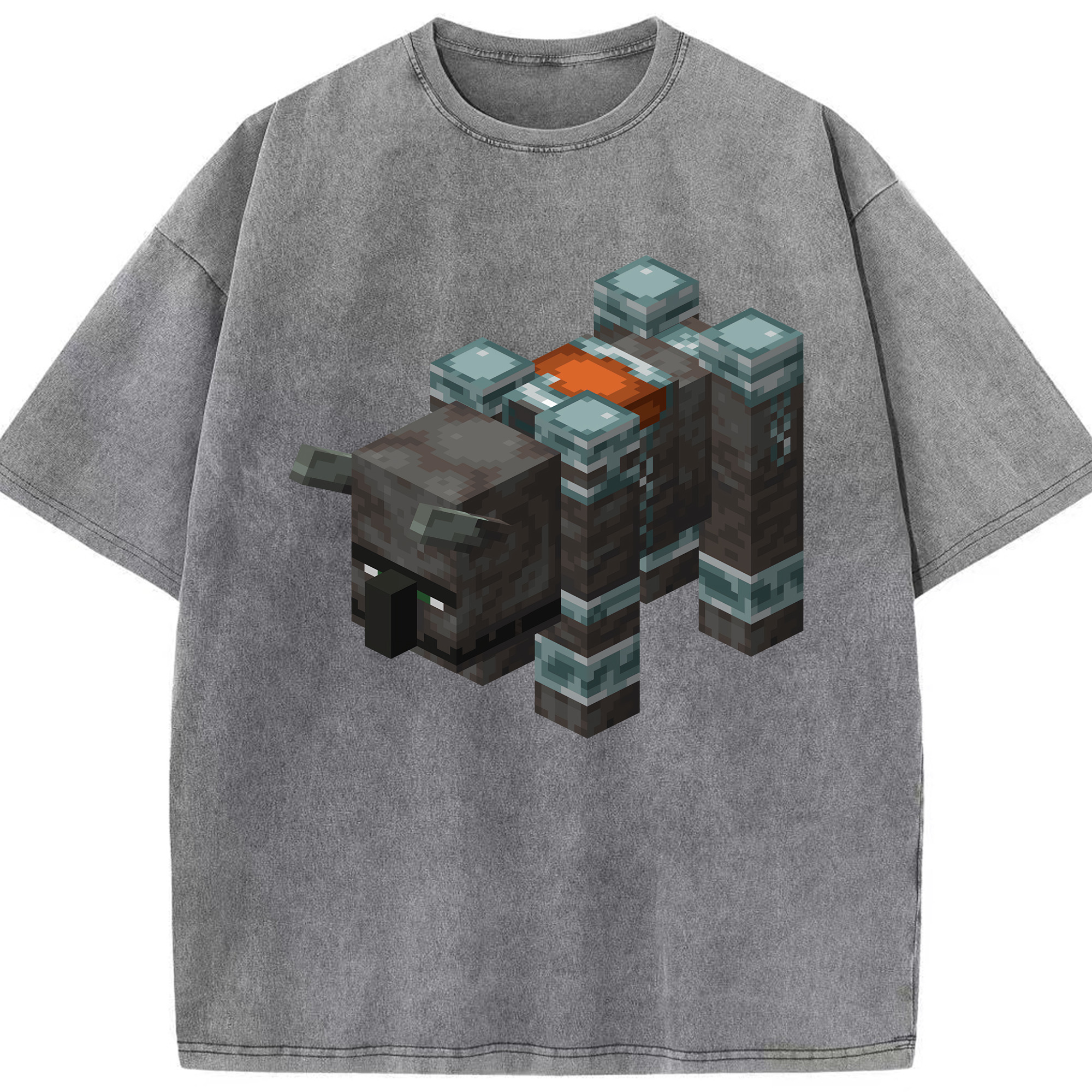 （画像用） マインクラフト ブロックの世界 Minecraft MC Block world 綿100% ヴィンテージ風 半袖Tシャツ（フロントプリント）