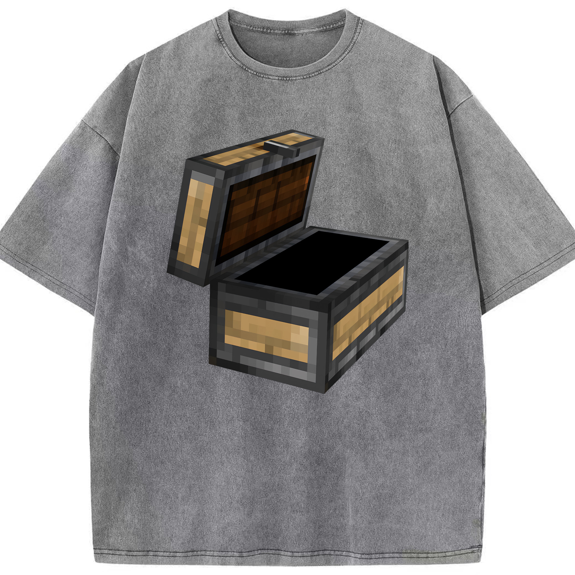（画像用） マインクラフト ブロックの世界 Minecraft MC Block world 綿100% ヴィンテージ風 半袖Tシャツ（フロントプリント）