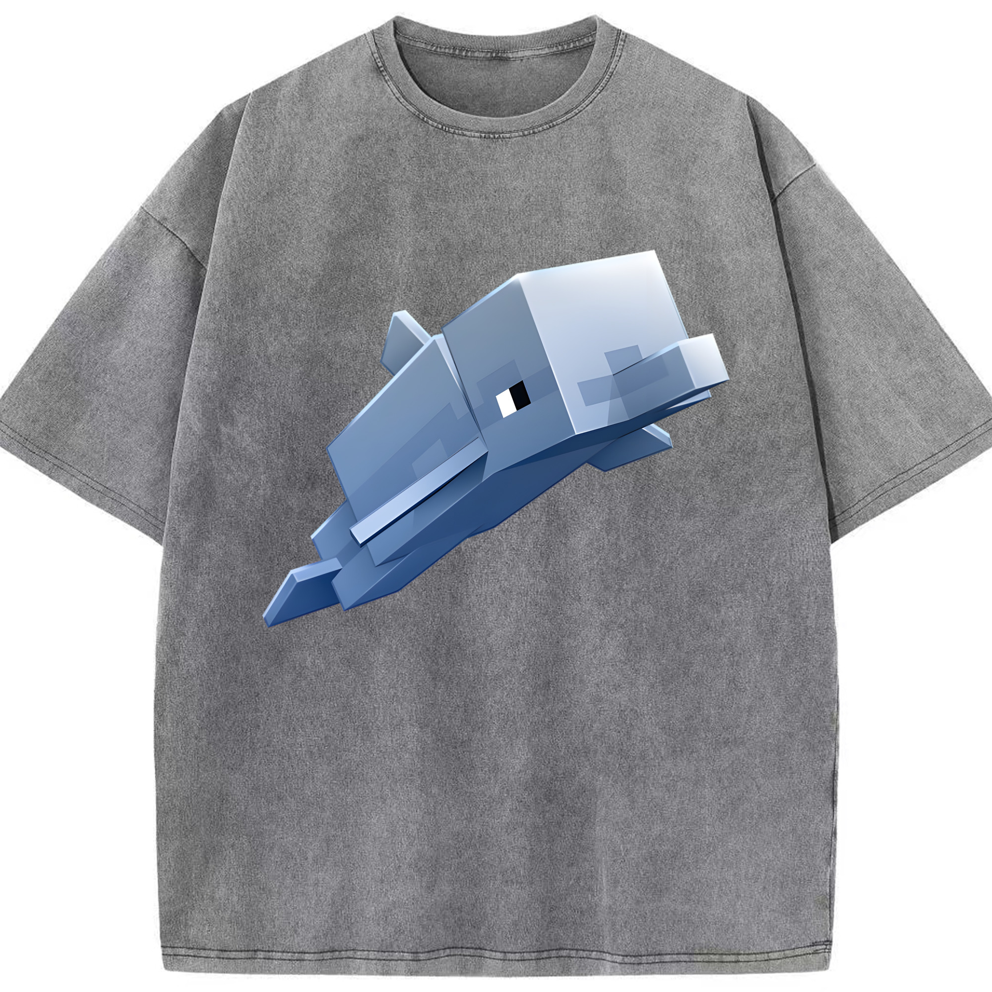 （画像用） マインクラフト ブロックの世界 Minecraft MC Block world 綿100% ヴィンテージ風 半袖Tシャツ（フロントプリント）