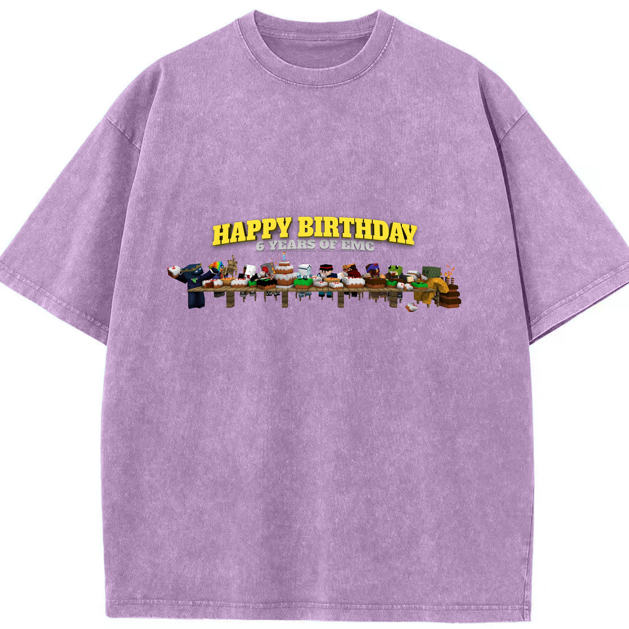 （画像用） マインクラフト ブロックの世界 Minecraft MC Block world 綿100% ヴィンテージ風 半袖Tシャツ（フロントプリント）