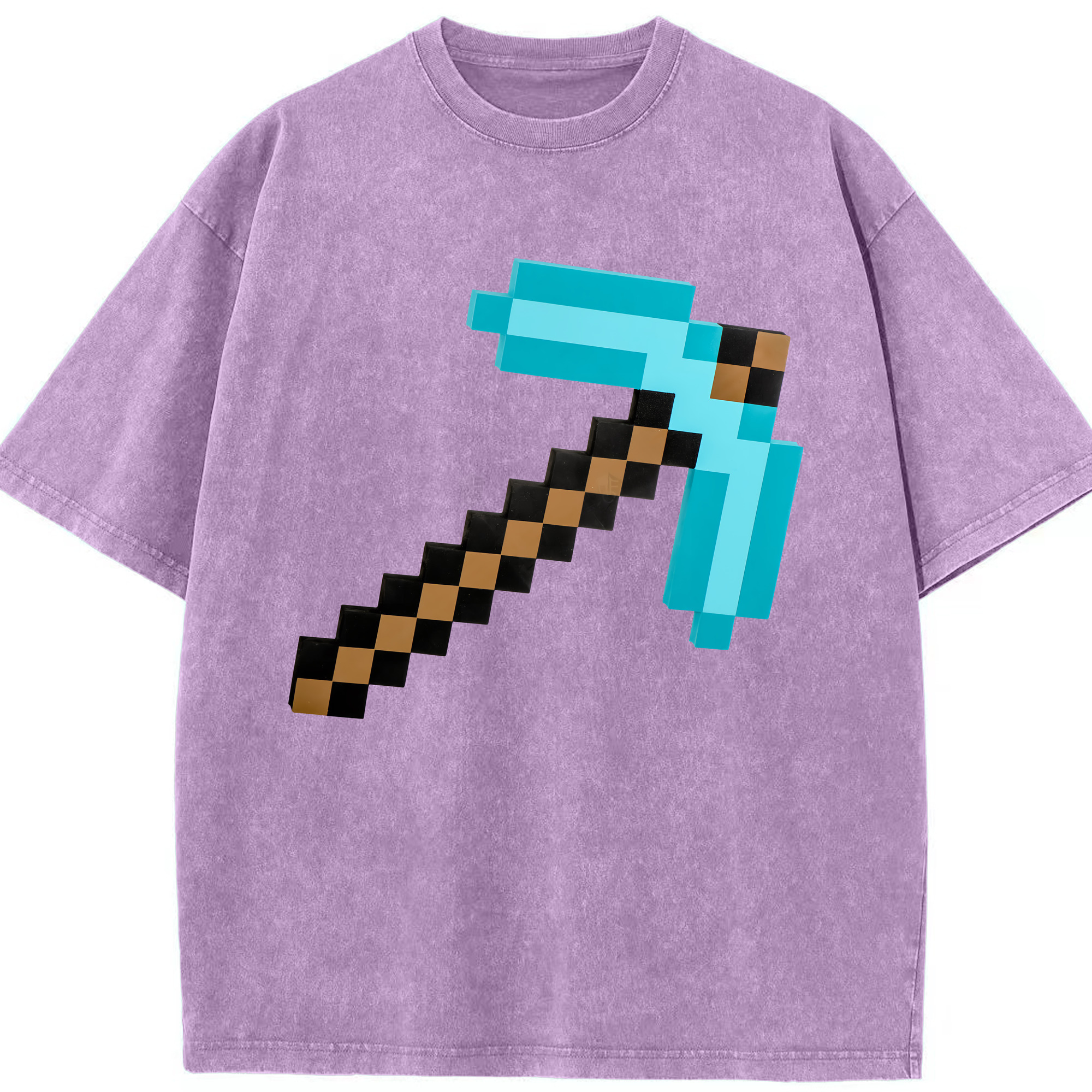 （画像用） マインクラフト ブロックの世界 Minecraft MC Block world 綿100% ヴィンテージ風 半袖Tシャツ（フロントプリント）