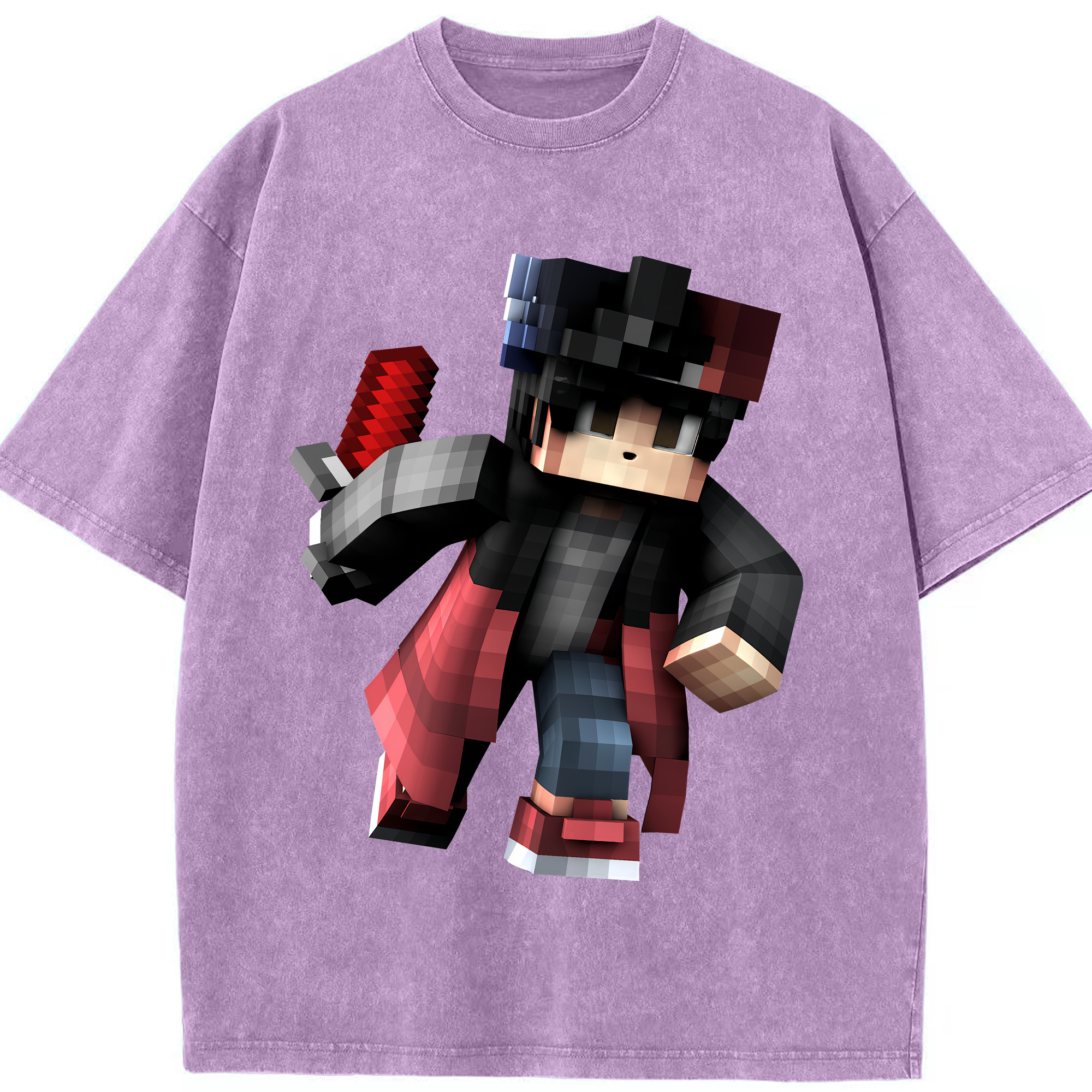 （画像用） マインクラフト ブロックの世界 Minecraft MC Block world 綿100% ヴィンテージ風 半袖Tシャツ（フロントプリント）