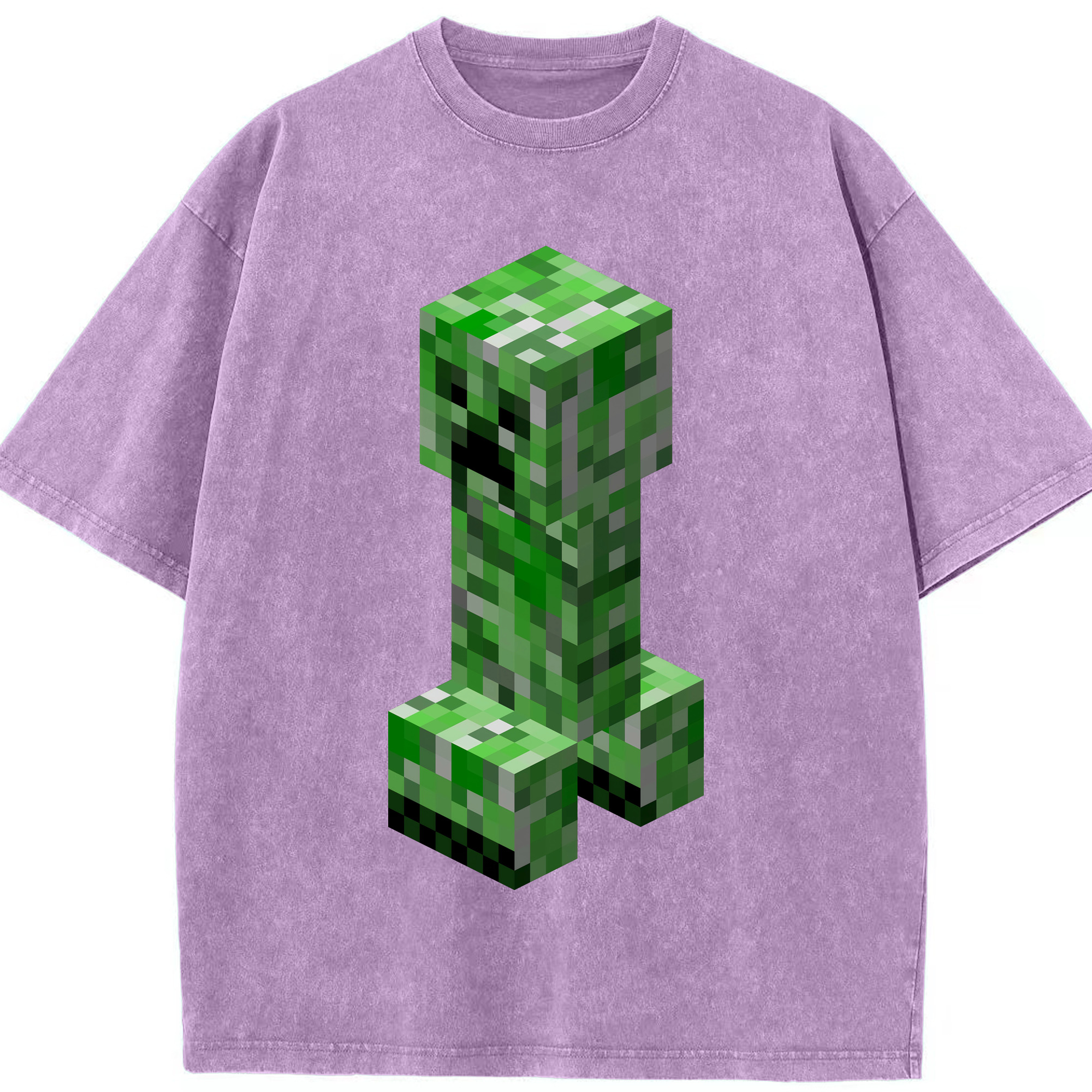 （画像用） マインクラフト ブロックの世界 Minecraft MC Block world 綿100% ヴィンテージ風 半袖Tシャツ（フロントプリント）